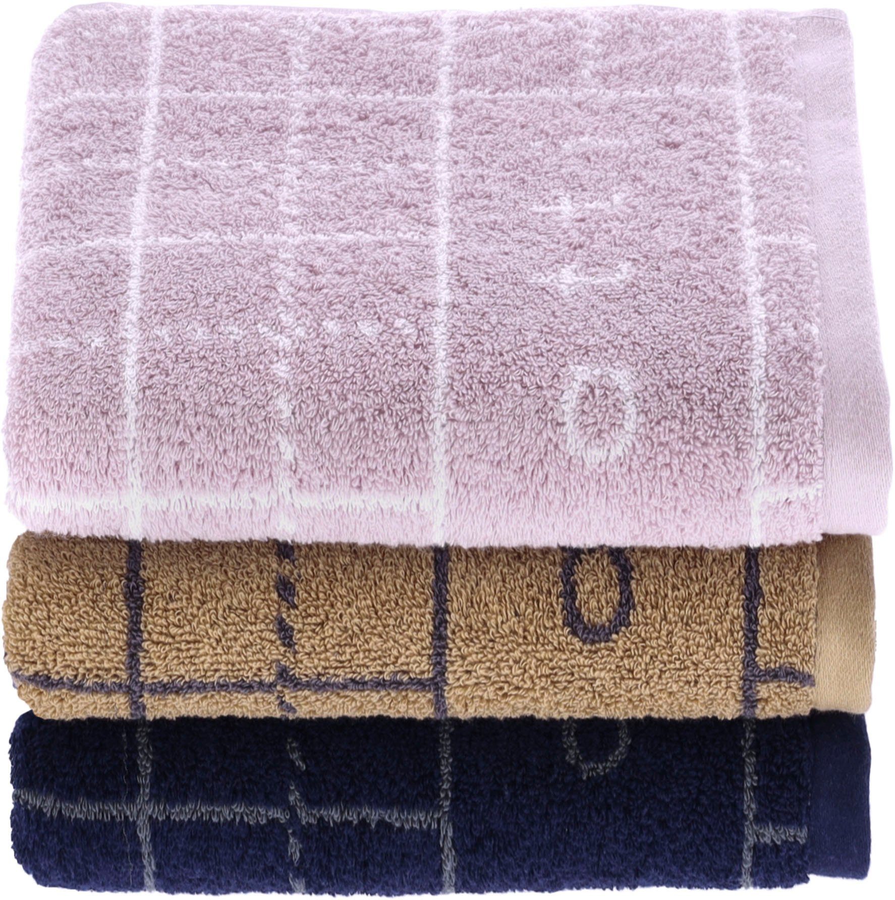 bugatti Badetuch Perezzi, Walkfrottier (1-St), Jacquard in smartem Karolook