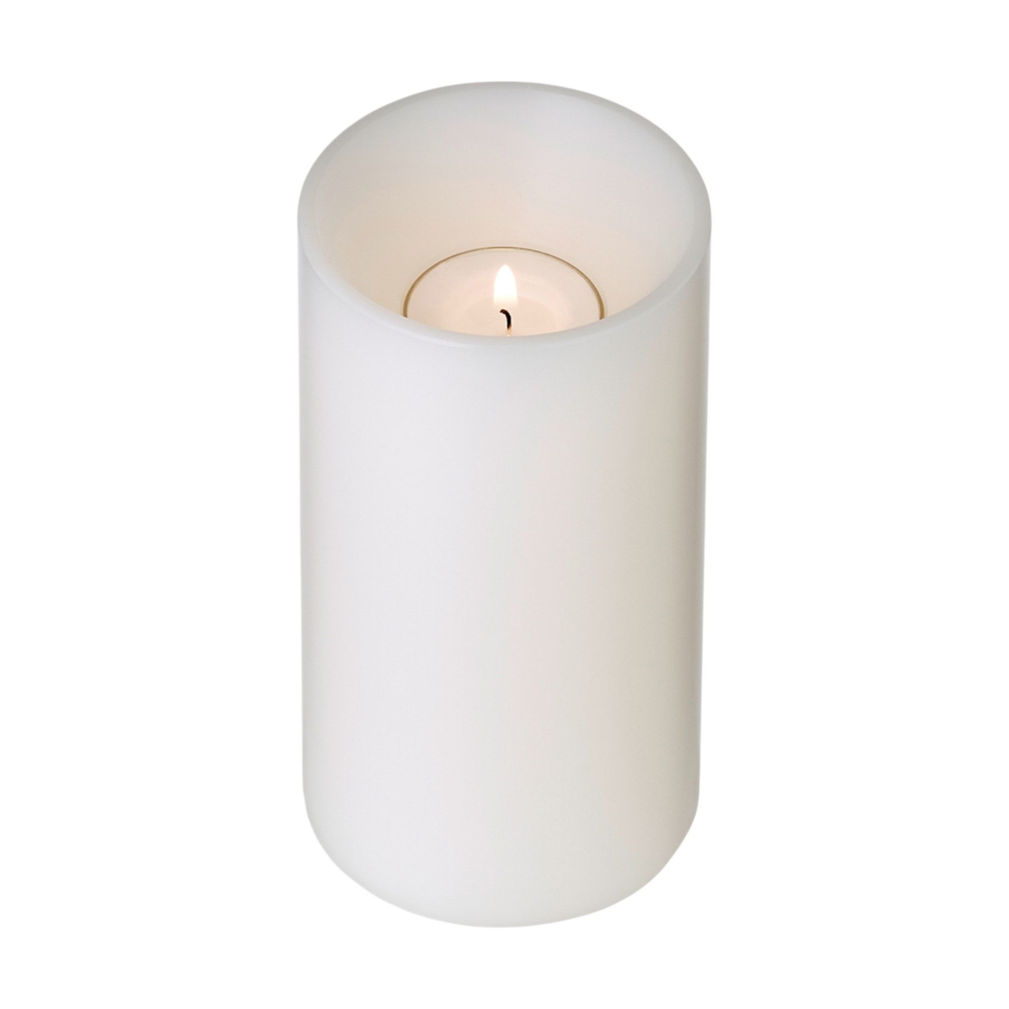 EDZARD Stumpenkerze Cornelius Ø 8 cm, (H 15 cm) Stumpenkerzen-Optik, Dauerkerze für Teelichter