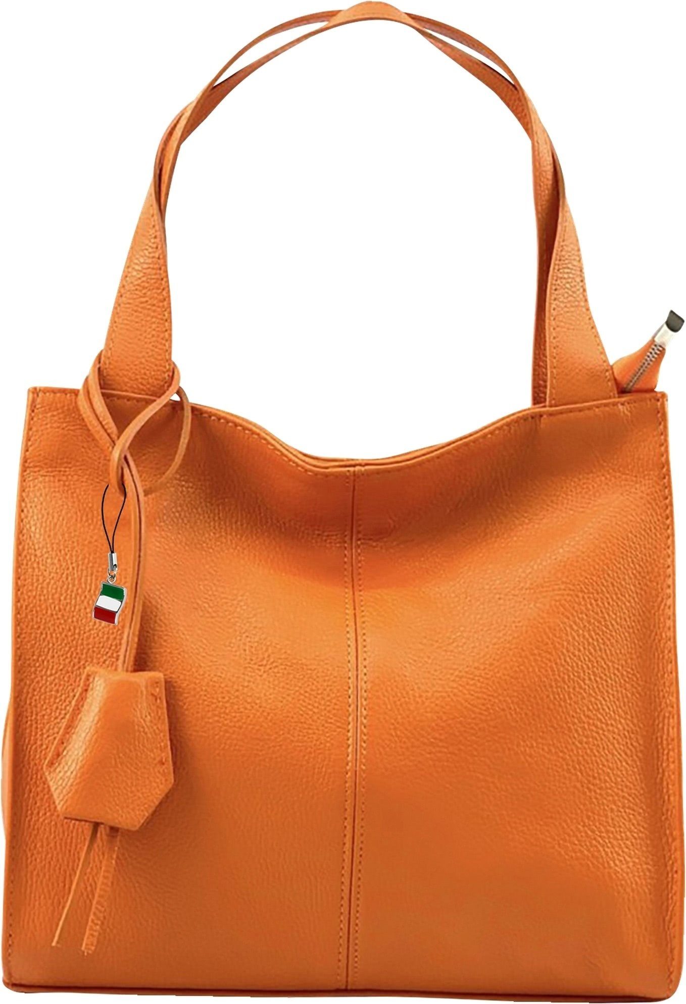 Schultertasche Florence Echtleder Hobo Bag Damen orange
