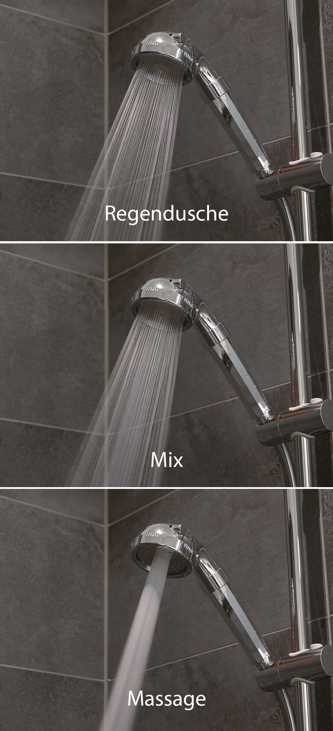 BONETTI Duschbrause Duschkopf mit 3 Strahlarten günstig online kaufen