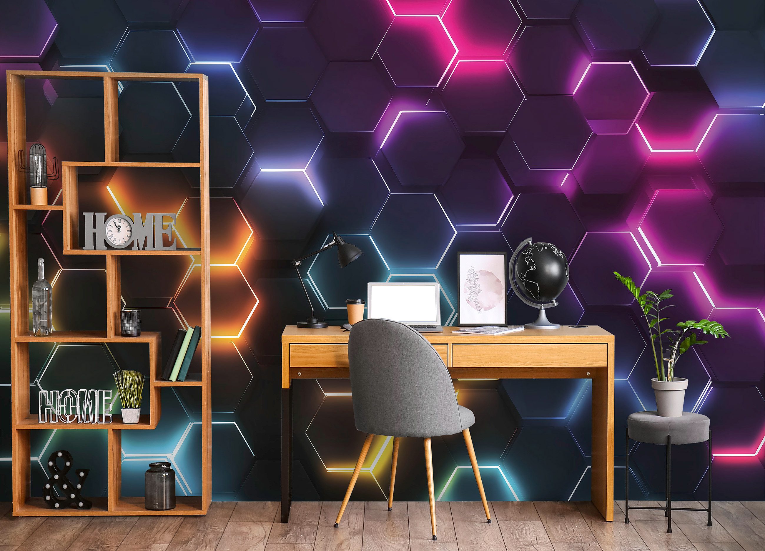 Wallarena Fototapete Kinderzimmer Hexagon Gaming Junge günstig online kaufen