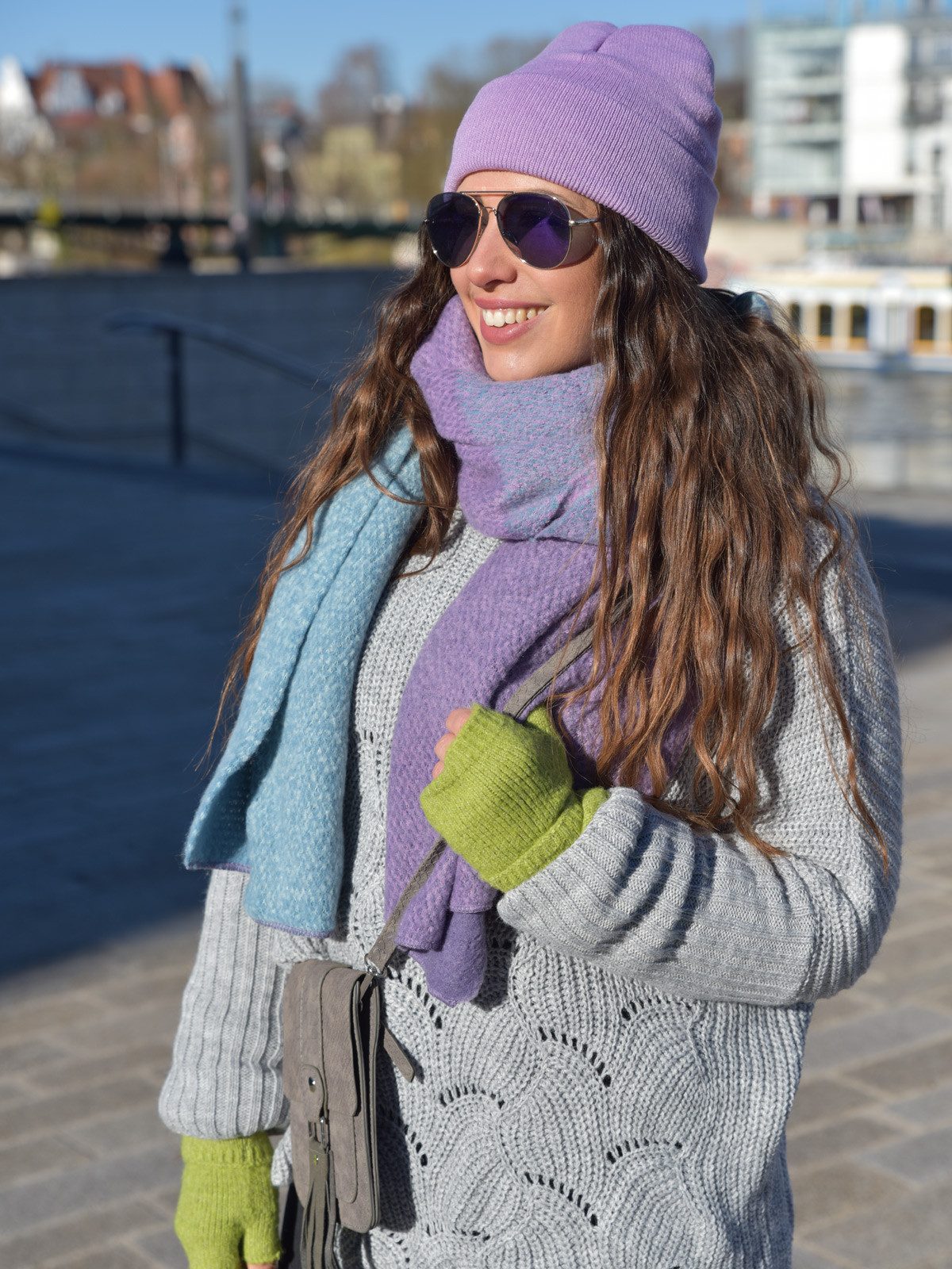 styleBREAKER XXL-Schal Web-Schal mit Pixel-Farbverlauf, (1-St)