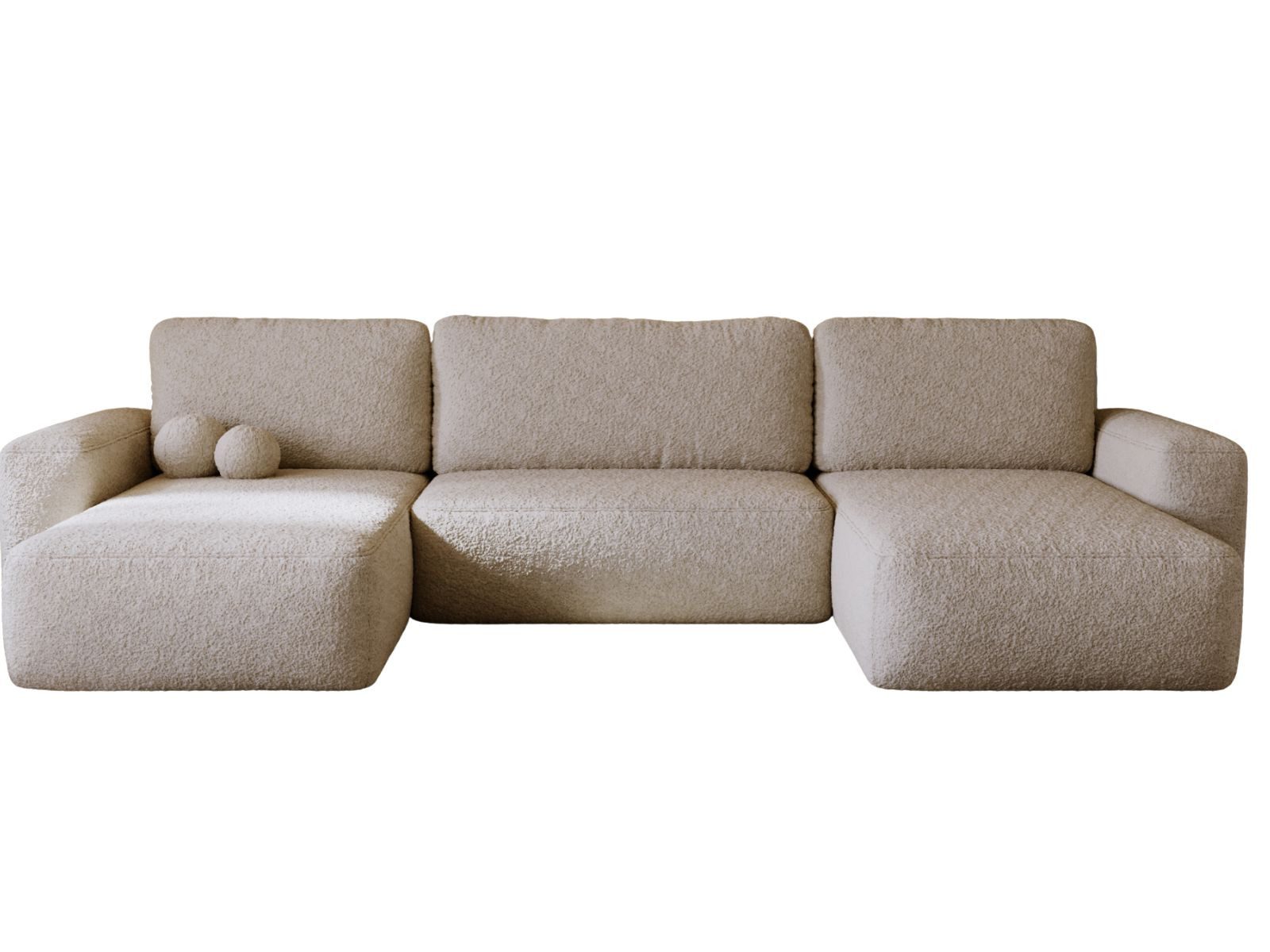 Compleo Ecksofa U-form, Japandi Design, Teddy- Boucle TEDIS, bequem günstig online kaufen