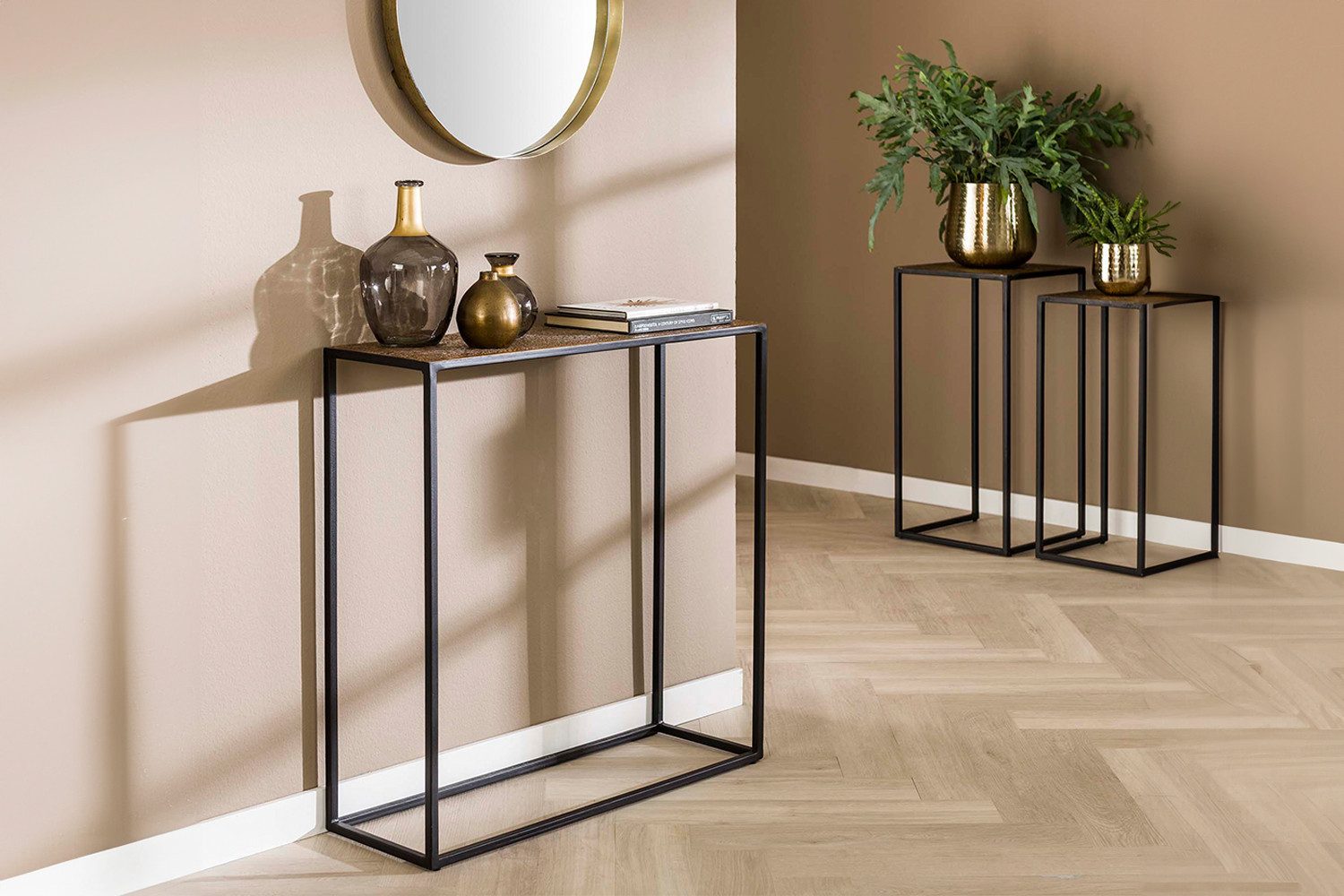 KAWOLA Schminktisch ROIC, Metall bronze