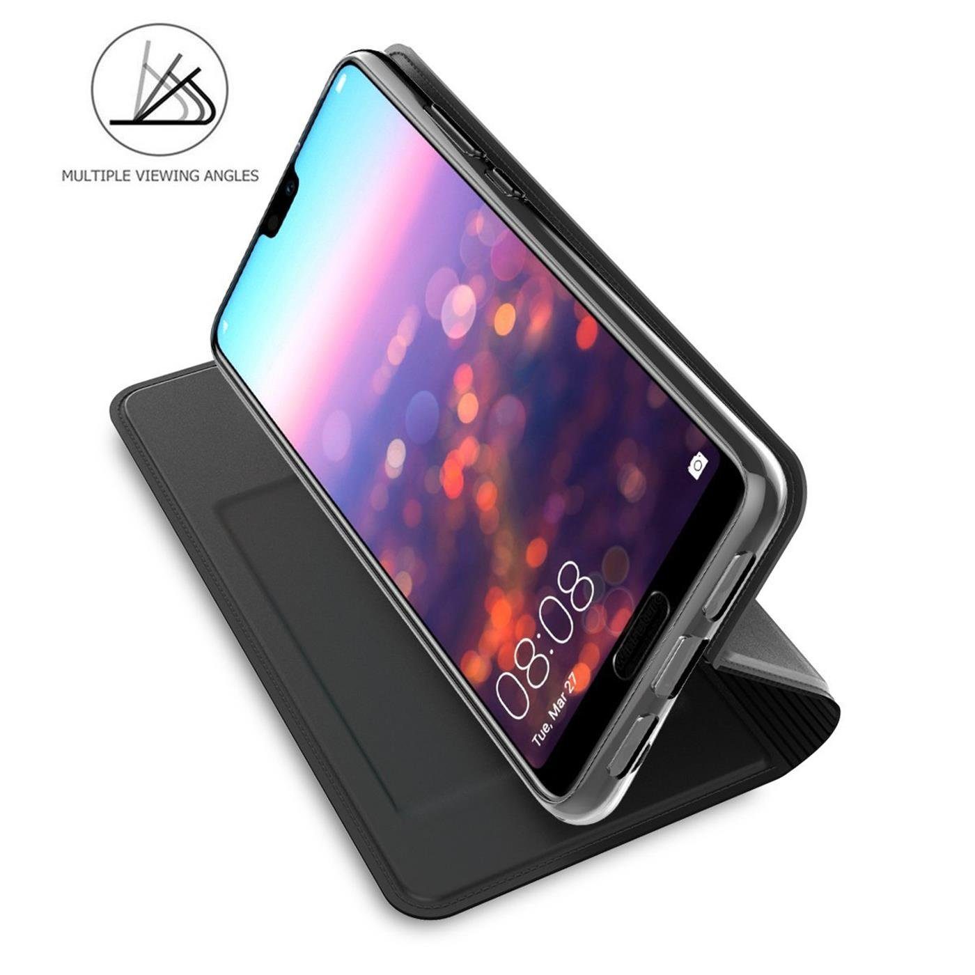 CoolGadget Handyhülle Magnet Case Handy Tasche für Huawei P20 5,8 Zoll, Hülle Klapphülle Ultra Slim Flip Cover für P20 Schutzhülle