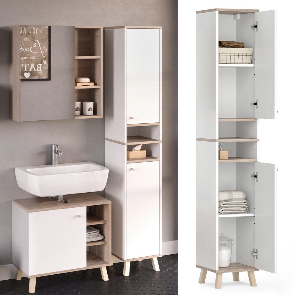Vicco Hochschrank Senyo, Weiß/Sonoma, 30 x günstig online kaufen
