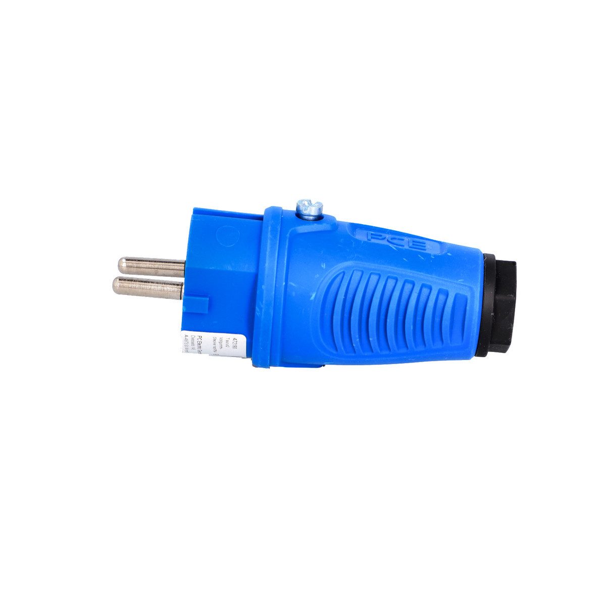 UNITEC Schnellkupplung PCE Schutzkontakt-Stecker Vollgummi IP54 blau