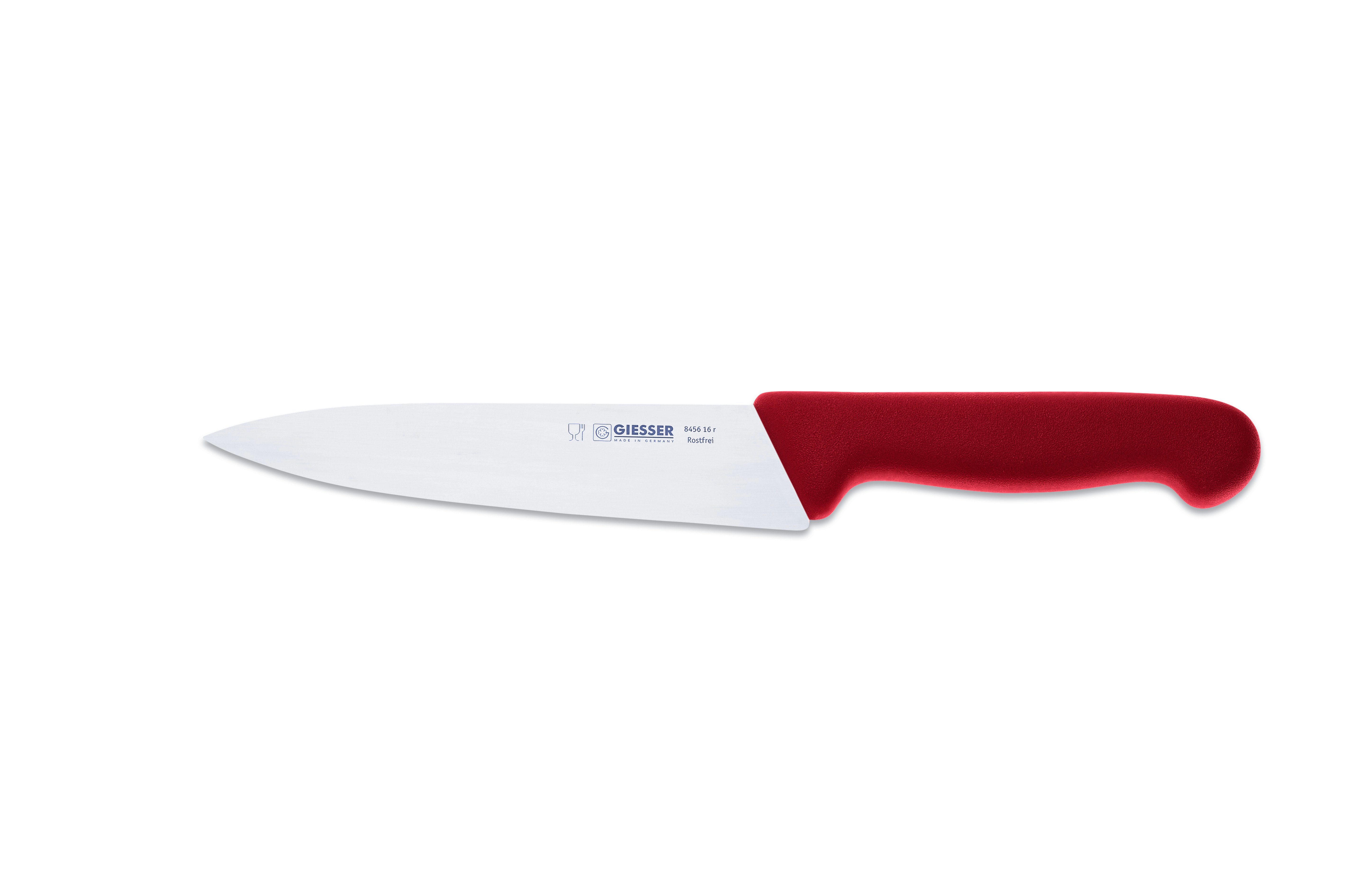 Giesser Messer Kochmesser jede mittelspitze scharf Ideal 8456, für Küche Handabzug, Küchenmesser schmale, rot Klinge