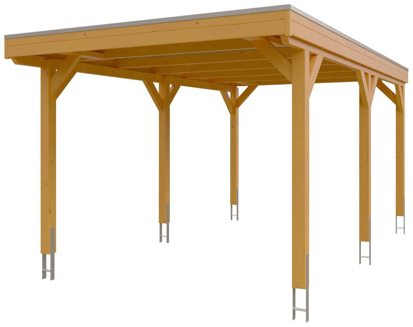 Skanholz Einzelcarport BxT: Grunewald, 289 mit EPDM-Dach Einfahrtshöhe, cm, 321x554 cm