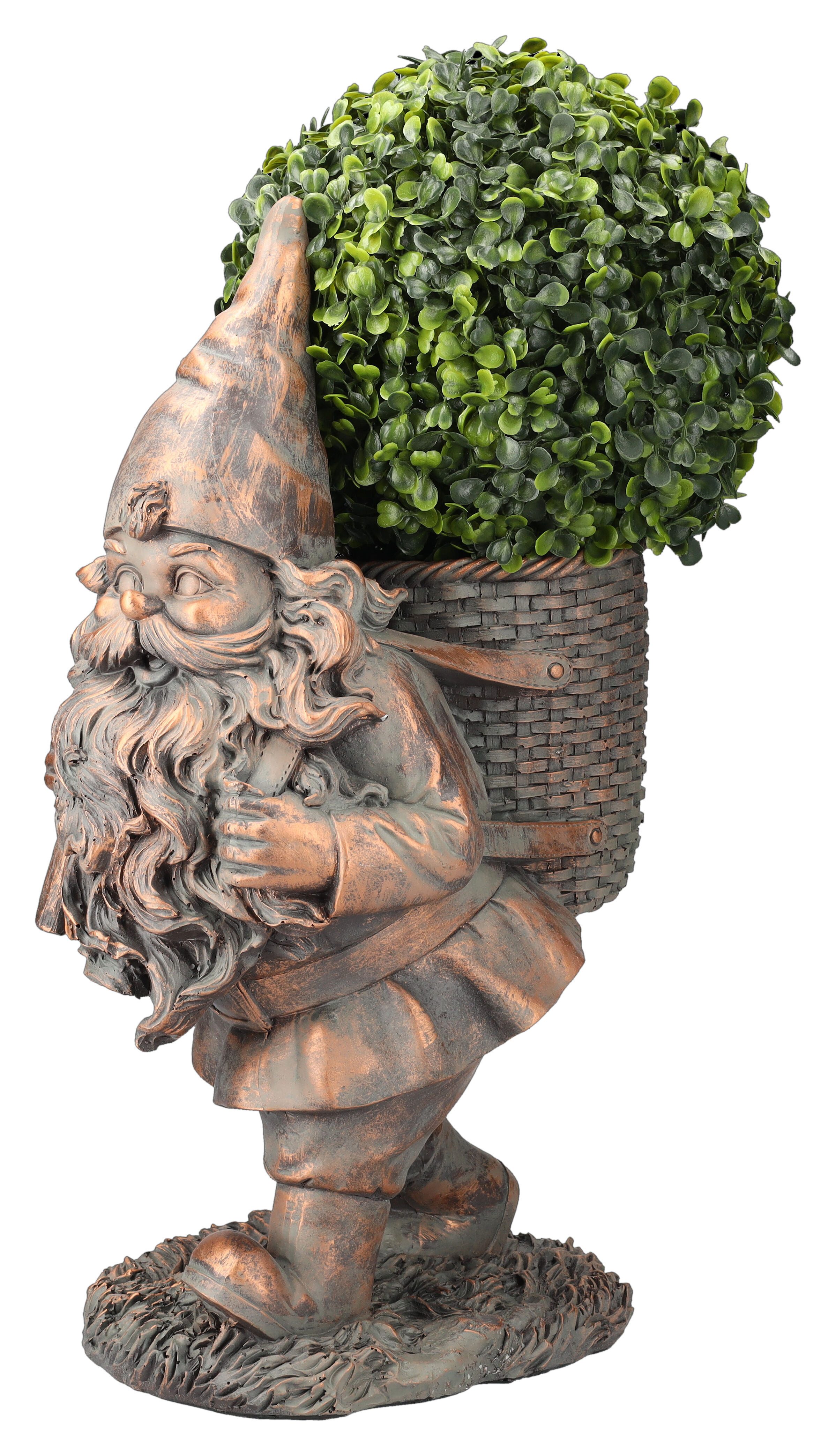 Figuren Shop GmbH Blumentopf Gartenzwerg Figur mit Rucksack als Pflanztopf - Blumentopf Dekofigur