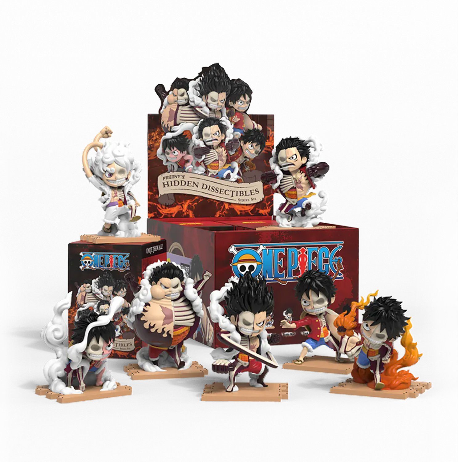 One Piece Anime Sammelfigur Mighty Jaxx Hidden Dissectibles One Piece 6 Luffy Edition, Eine Packung - enthält eine zufällige Figur