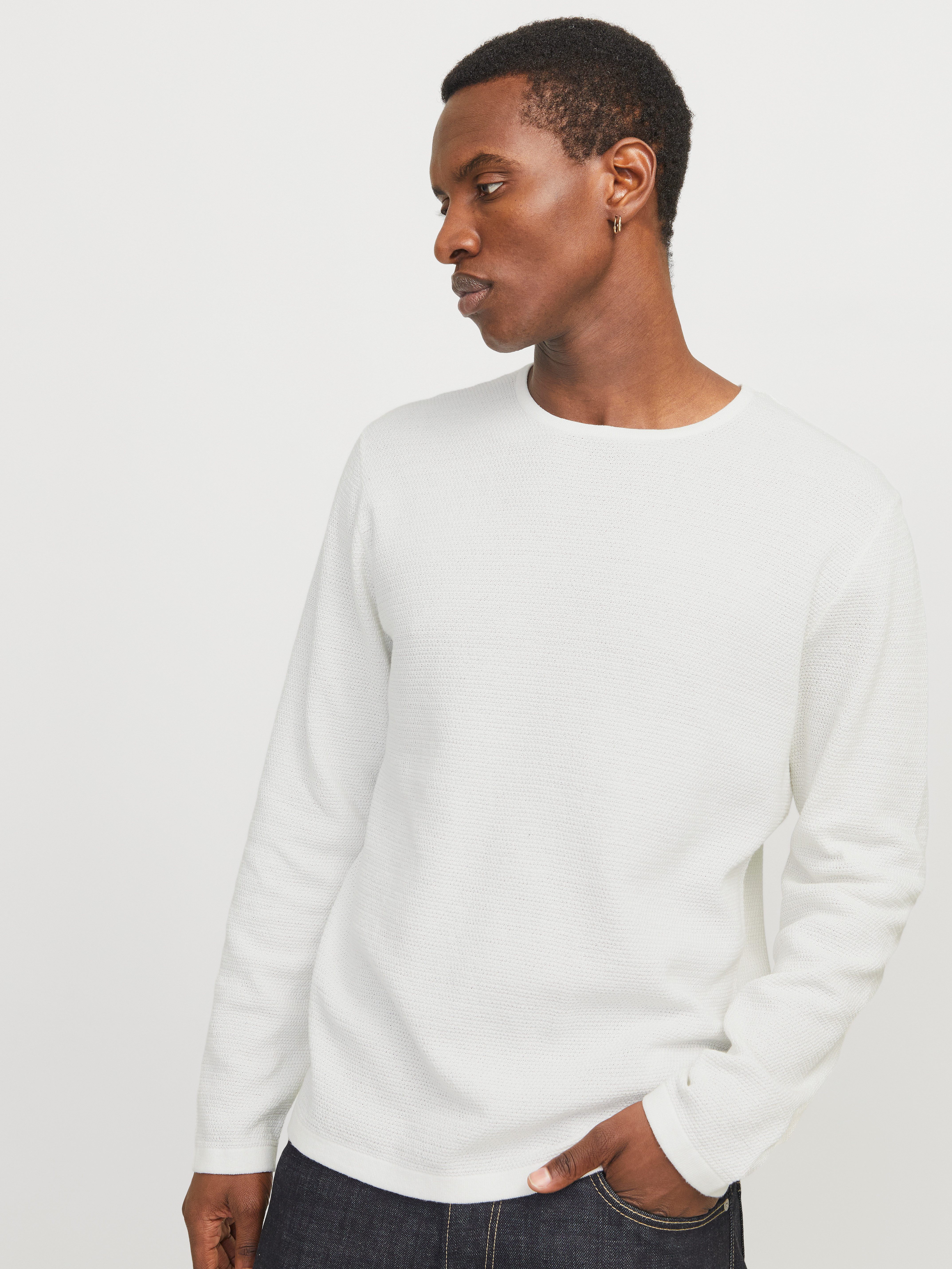 Jack & Jones Rundhalspullover JJEGEORGE KNIT CREW NECK NOOS mit Strick Opti günstig online kaufen