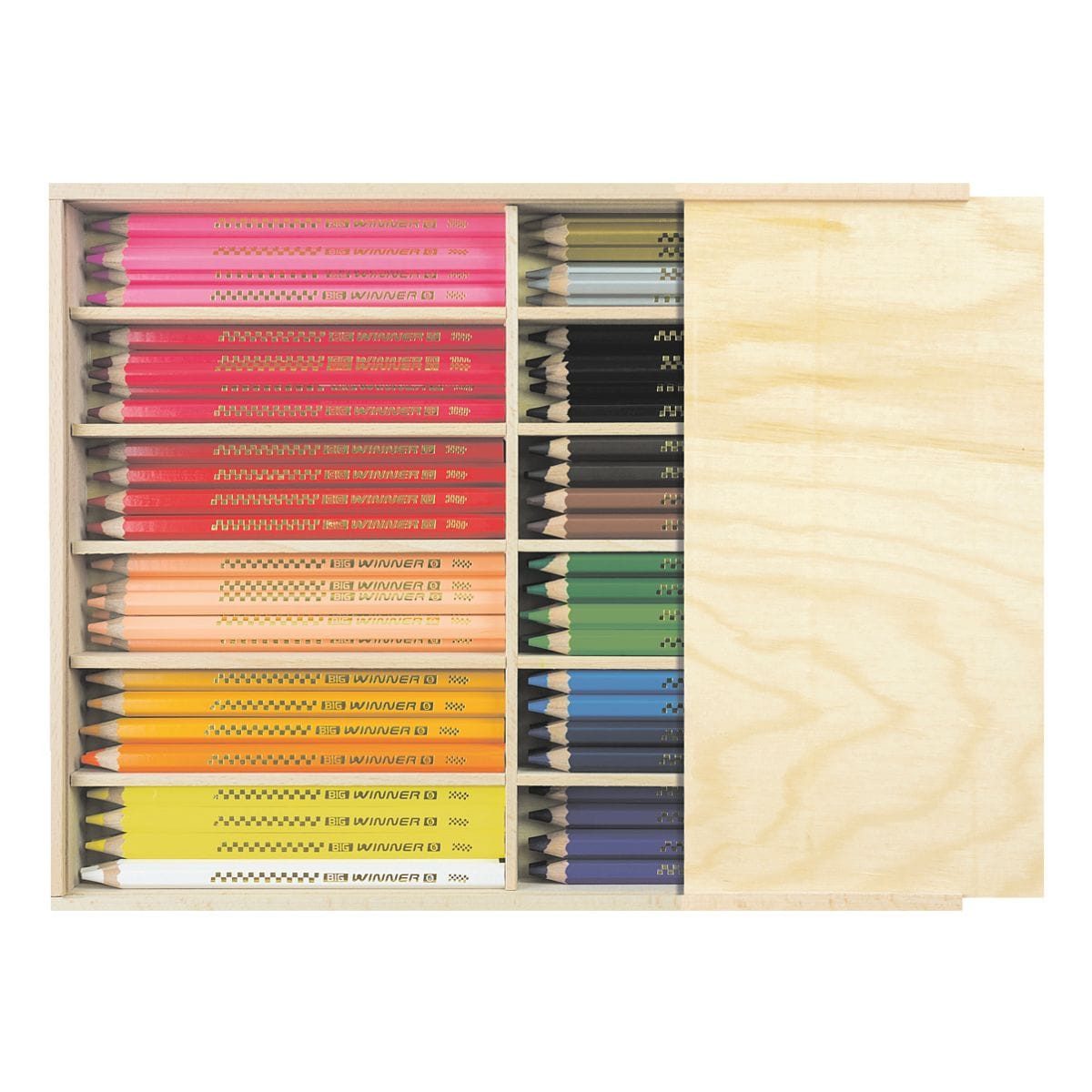 Eberhard Faber Buntstift BIG Winner, (96-tlg), 20 Farben, im Holzköcher mit 96 Stiften