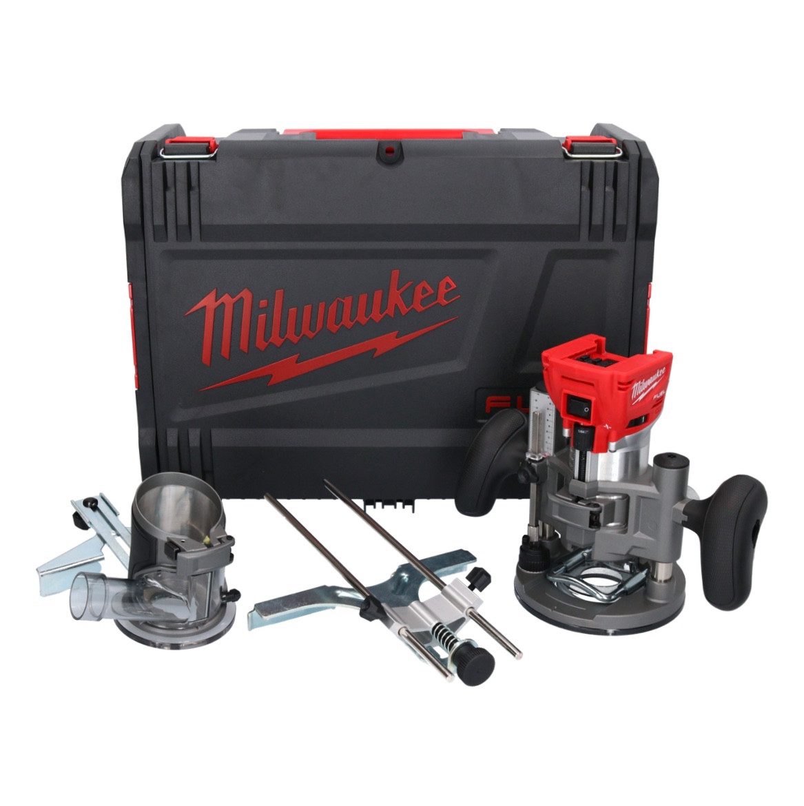 Milwaukee Oberfräse M18 FTR-0X Akku Fräse 18 V Brushless + Fräsmodule + HD Box