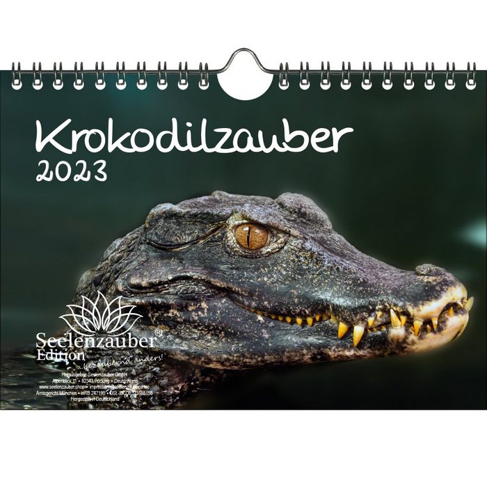 Seelenzauber Wandkalender Krokodilzauber DIN A5 Wandkalender für 2023 Krokodile und Alligatoren