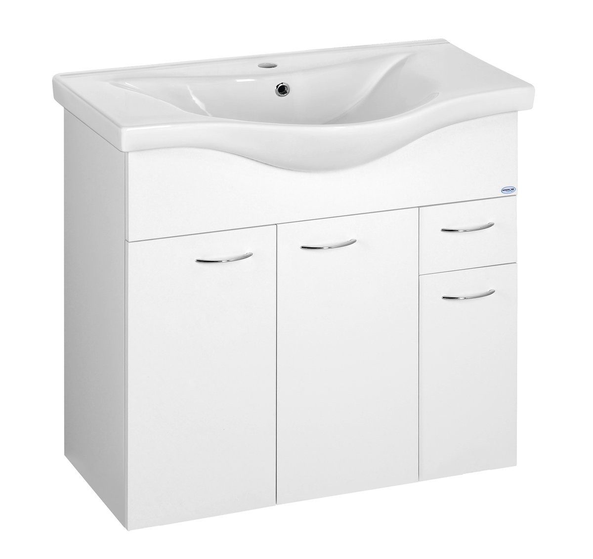 Aqualine Waschbeckenunterschrank KERAMIA FRESH Unterschrank 74,5x74x34,7cm, Weiß Aqualine-50082A