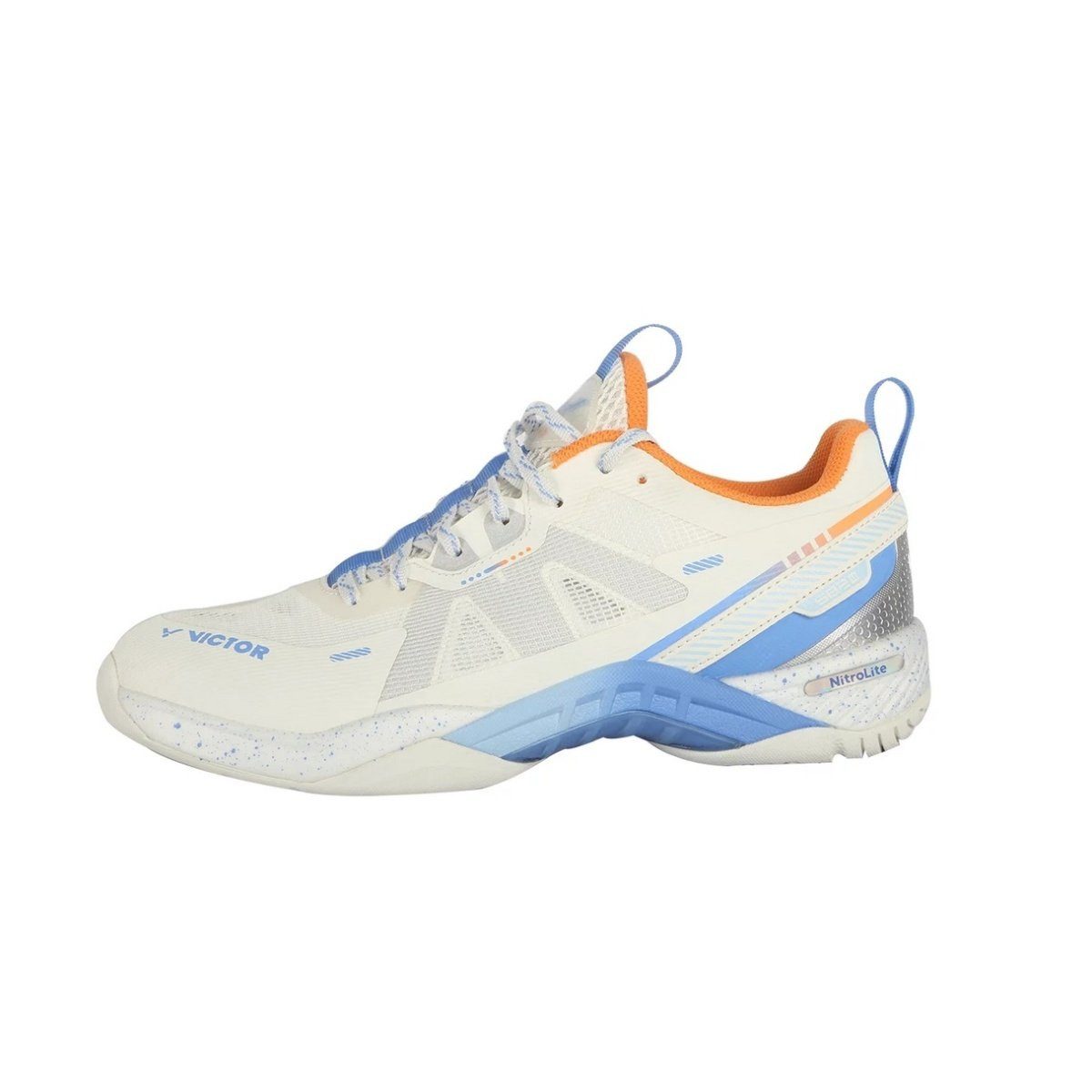 Hallen-Indoorschuhe S82III NitroLite L weiss/blau Herren Badmintonschuh