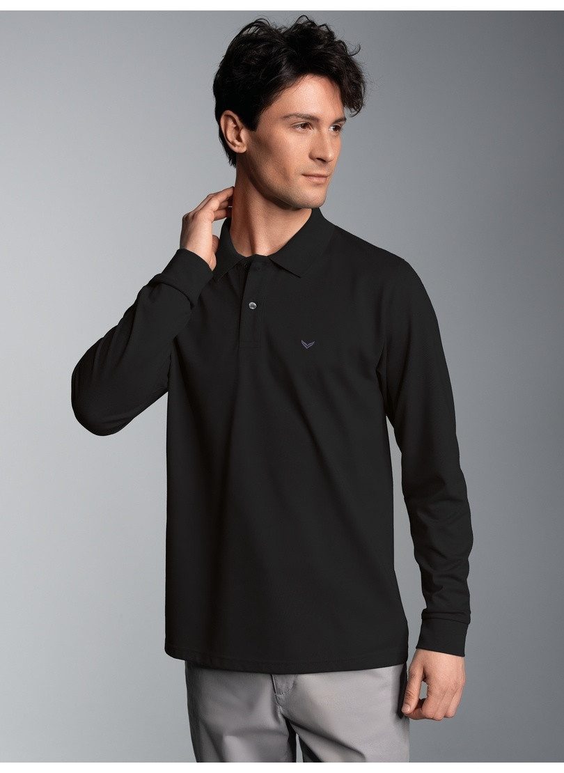 Trigema Poloshirt TRIGEMA Langarm Poloshirt mit Armbündchen (1-tlg) günstig online kaufen