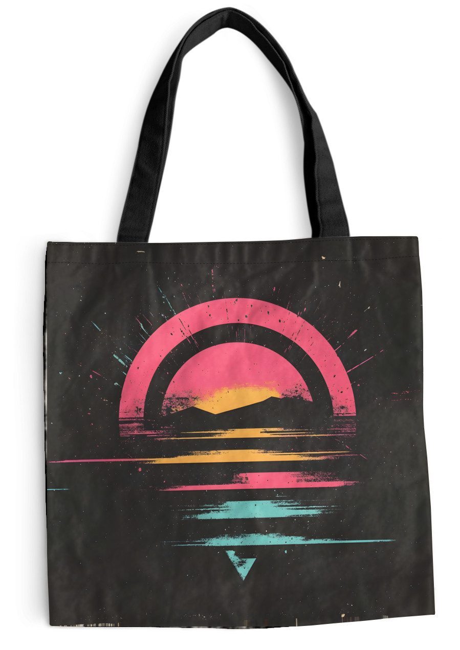 MuchoWow Shopper Kreis - Abstrakt - Rosa, Handtasche, Damen und Herren, Schultertasche, Umhängetasche, Tote Bag