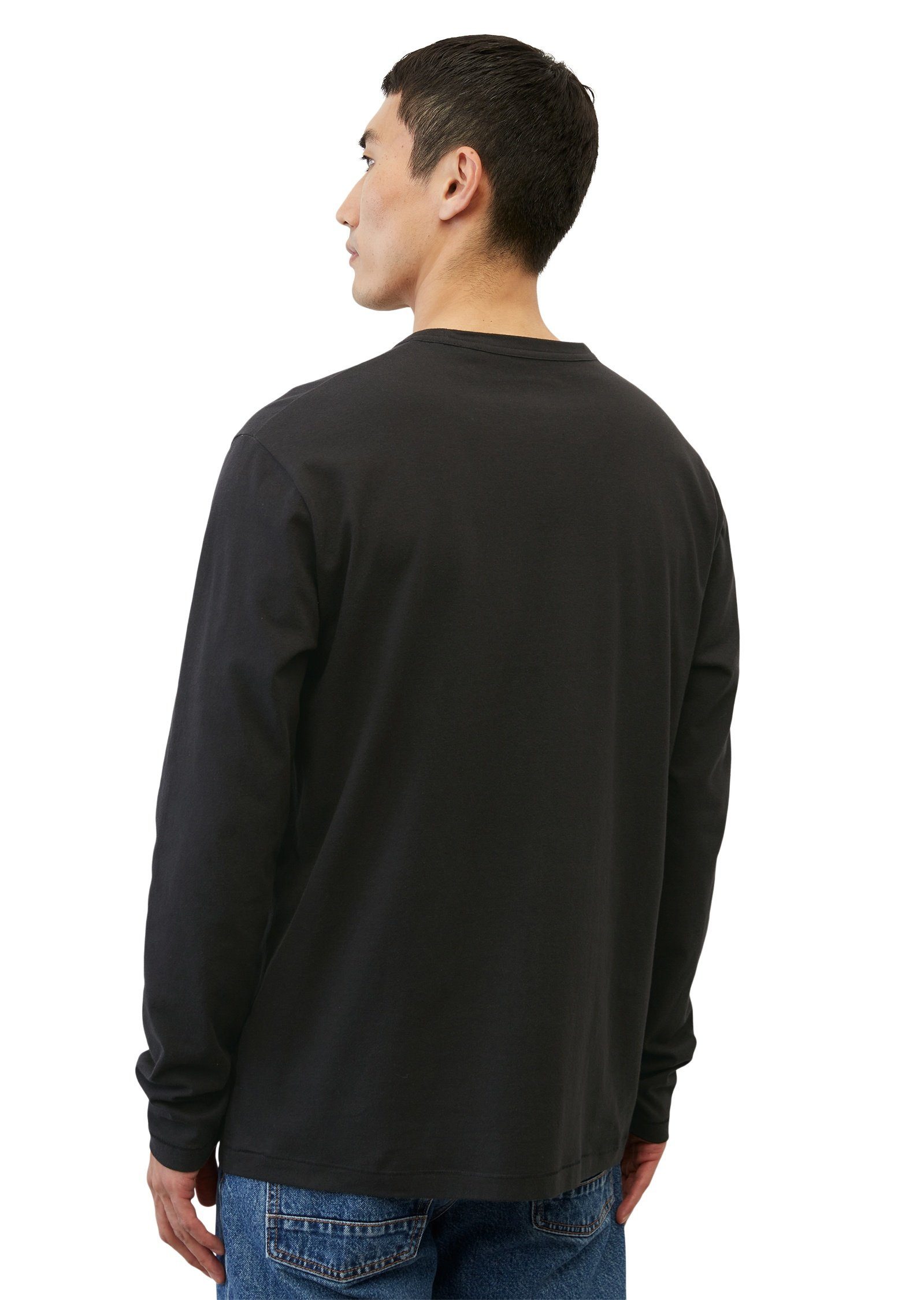 Langarmshirt Jersey-Qualität Marc schwarz O'Polo mittleschwerer aus