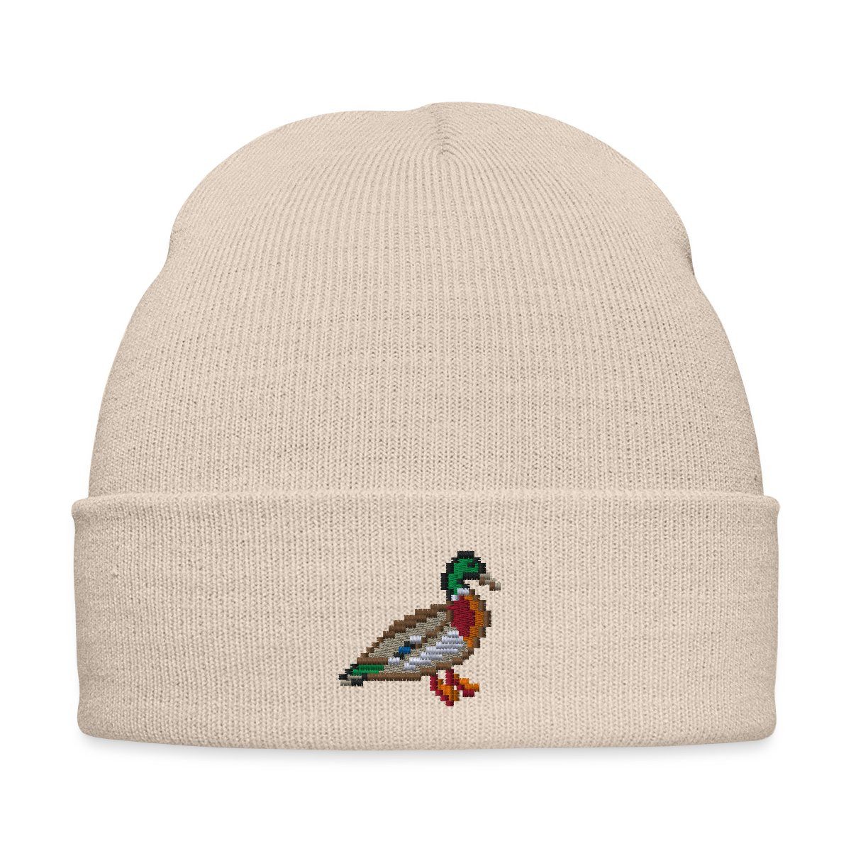 Beanie Gestickte Pixel Ente Bestickte Wintermütze