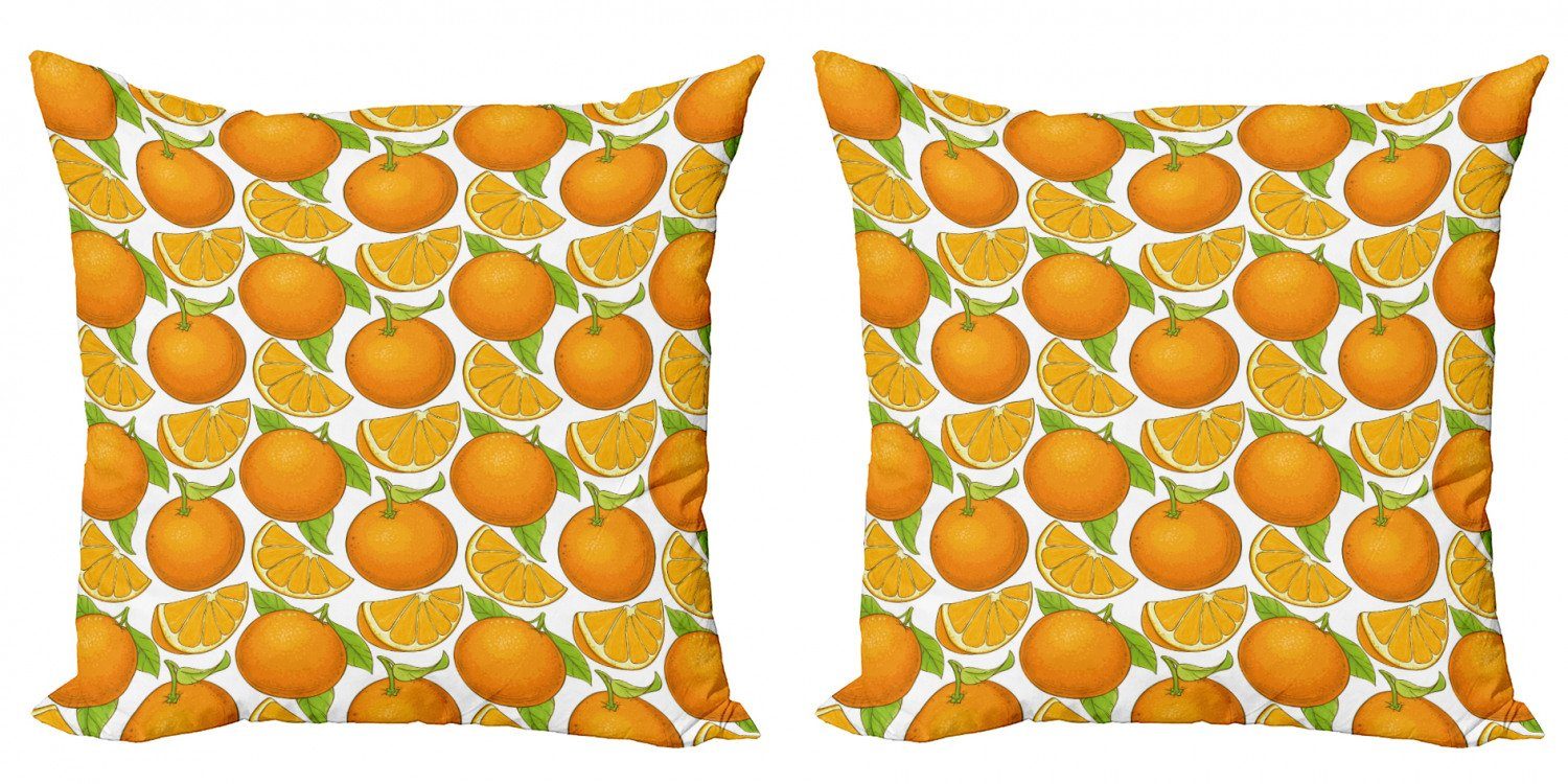 Kissenbezüge Modern Accent Doppelseitiger Digitaldruck, Abakuhaus (2 Stück), Sommer-Orange Frische Juicy Fruits