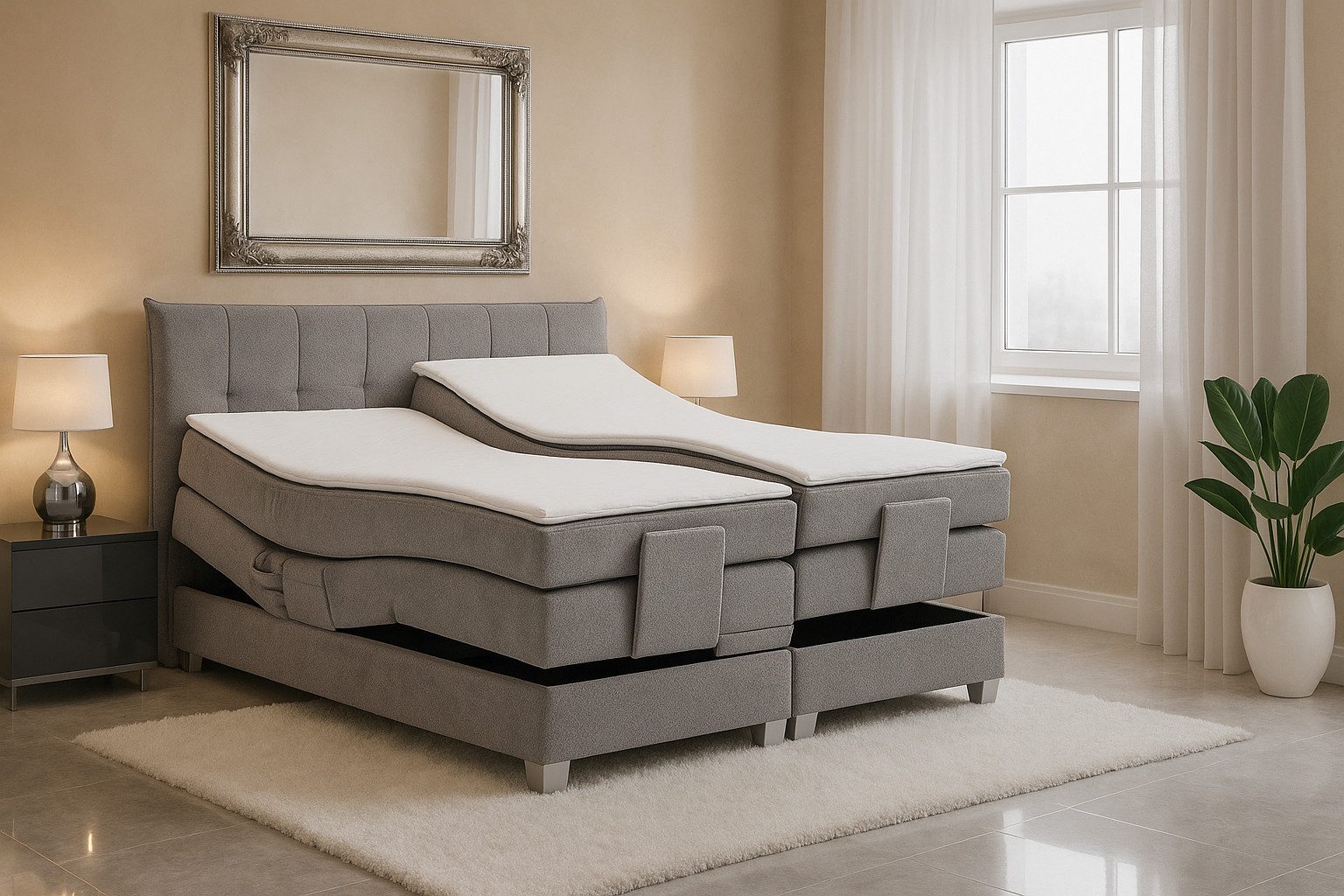 M-Punkt24 Boxspringbett ADRIA (140x200 cm, Boucle günstig online kaufen