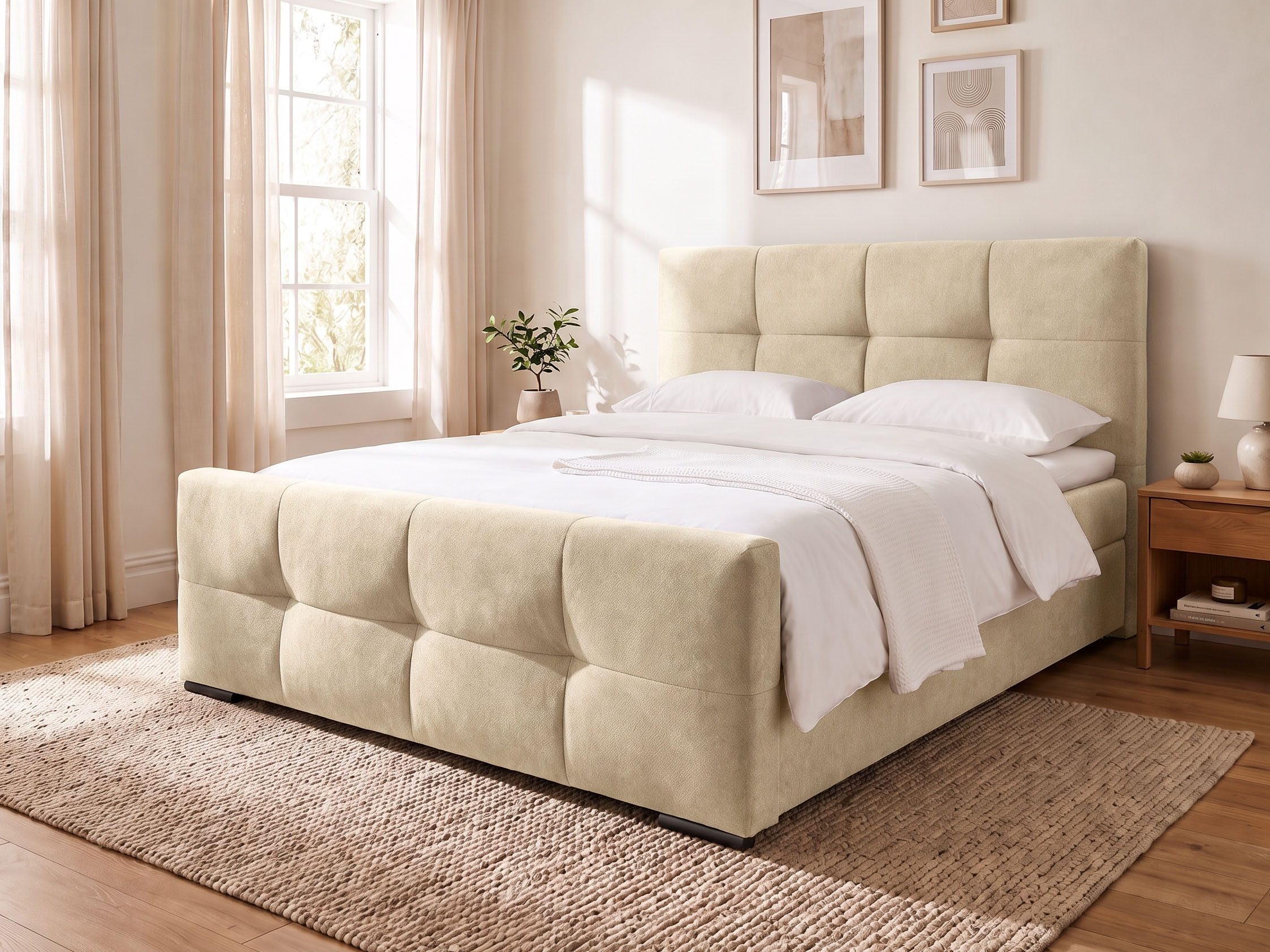 OTTO home Boxbett FIETTE, Polsterbett mit Bettkasten, inkl. Taschenfederkernmatratze H3, inkl. Kaltschaumtopper, Luxus-Mircofaser-Bezug, Liegefläche 180x200 cm – Bild 4 von 5