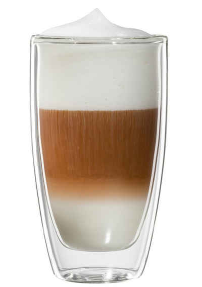 Bloomix Latte-Macchiato-Glas Roma, Glas, Doppelwandig, 4-teilig