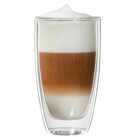 Bloomix Latte-Macchiato-Glas Roma, Glas, Doppelwandig, 4-teilig