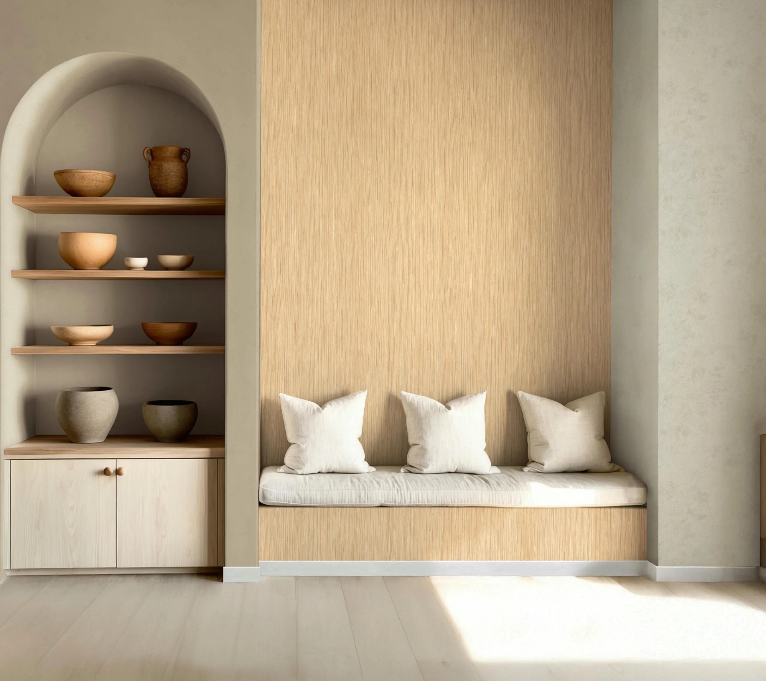 Marburg Vliestapete Selbstklebende Tapete Basic 2, Holz, für Wohnzimmer Schlafzimmer Küche