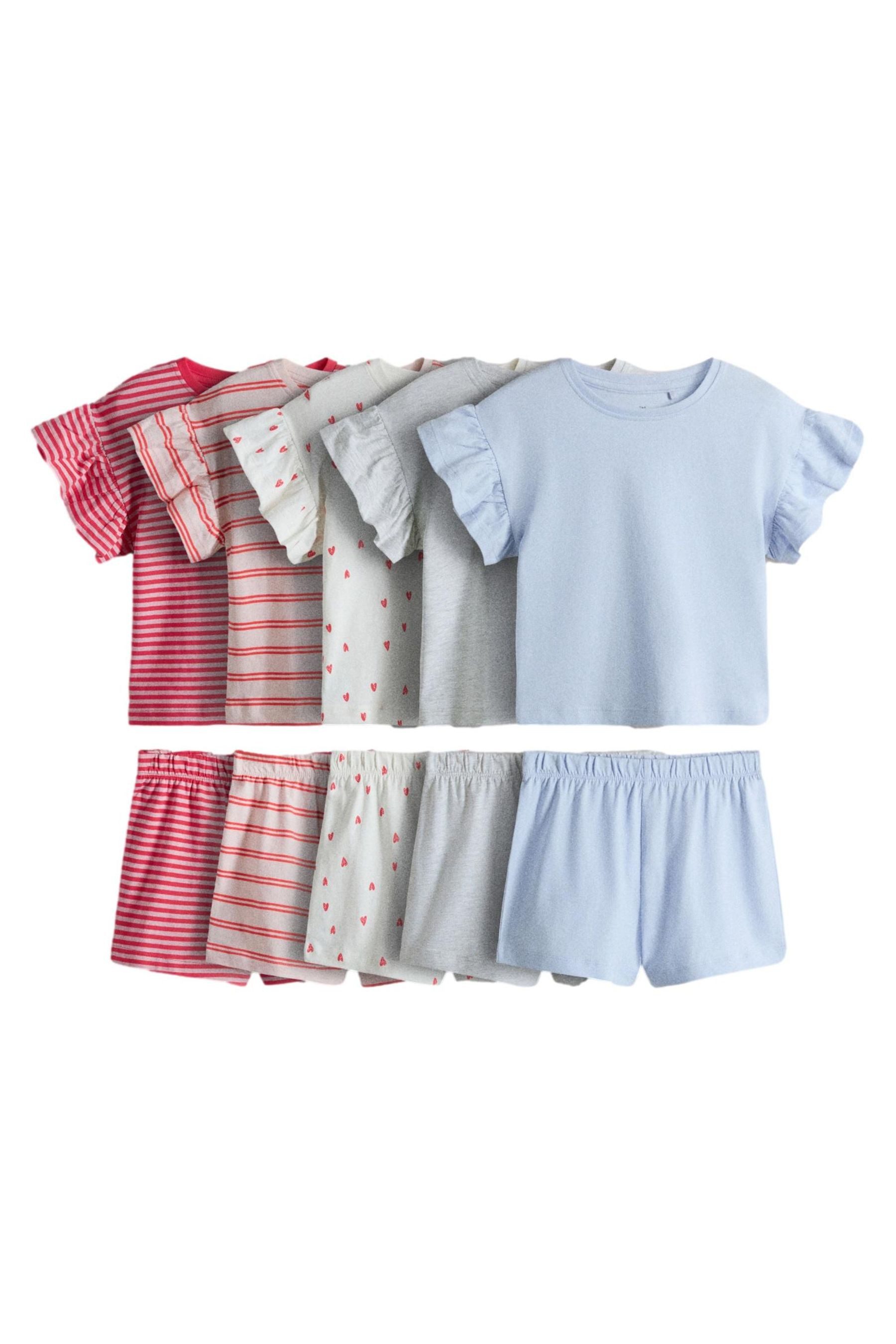 Shorty The Set Schlafanzüge mit Shirt + Shorts, 5er-Pack