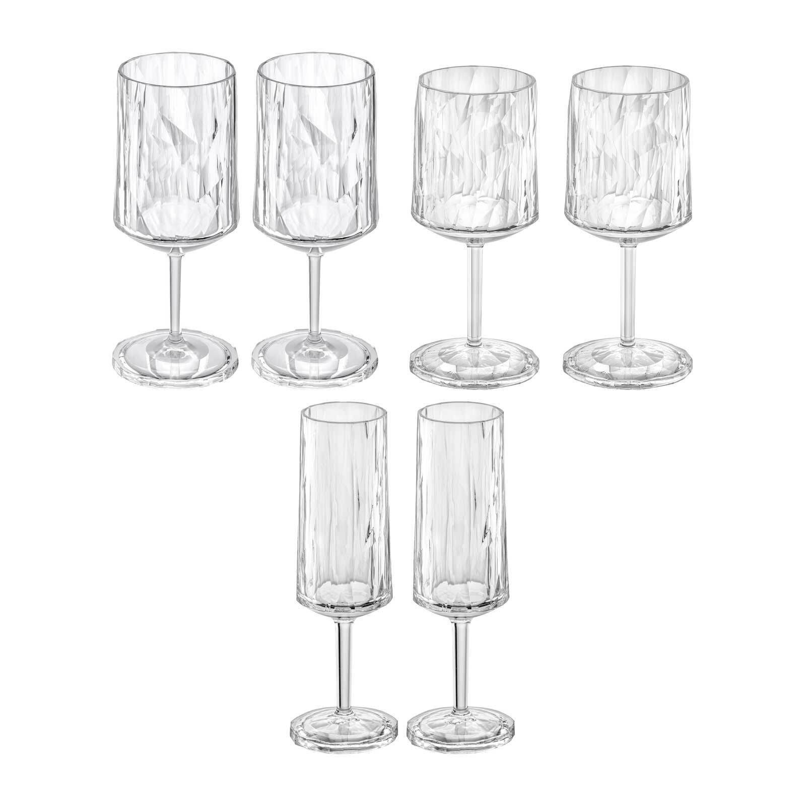 Sektgläser Kunststoff KOZIOL Set, Superglas Wein- und Glas 6er