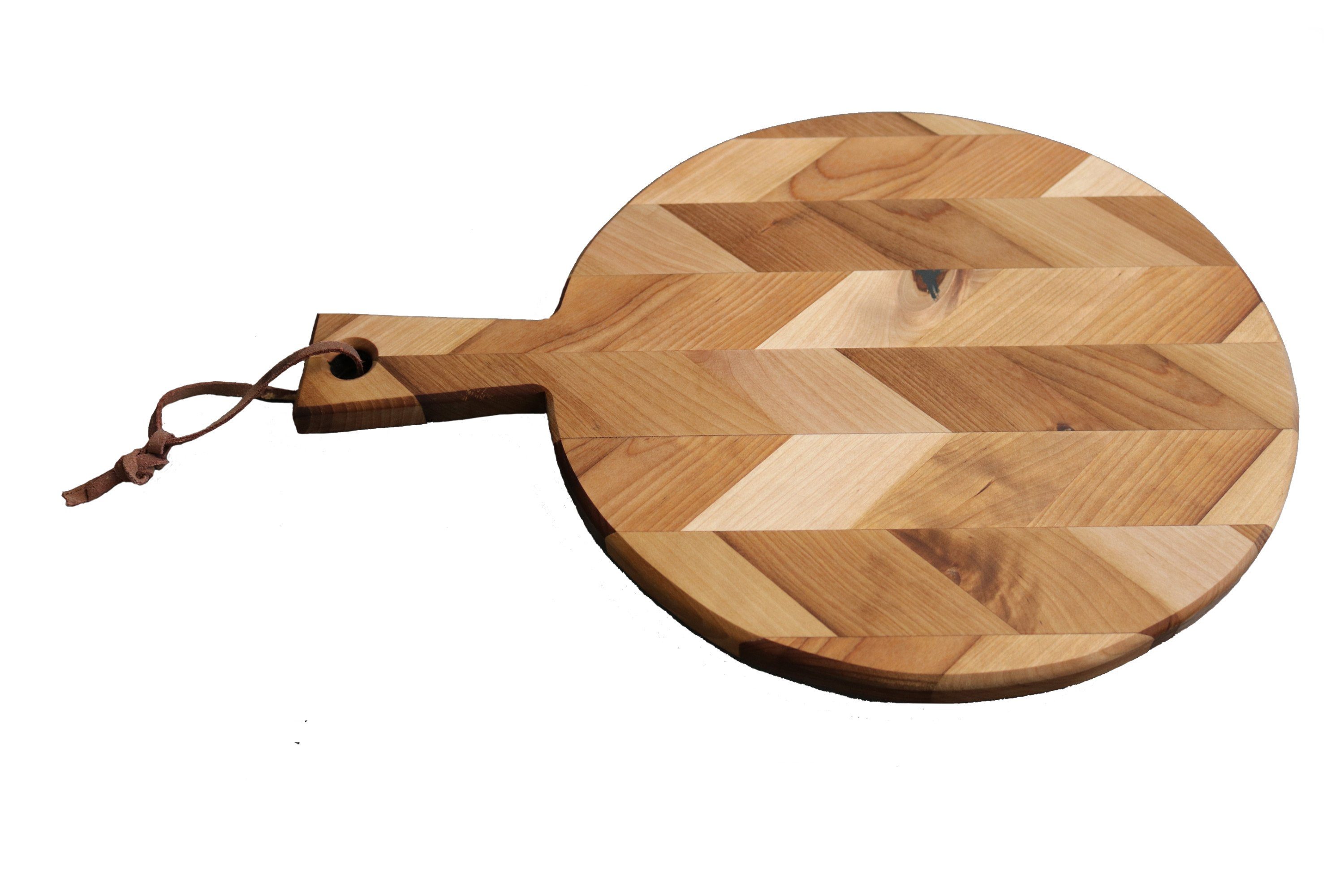 holz4home Schneidebrett Rundes Schneidebrett Birke Herringbone, ∅28 cm holz4home®