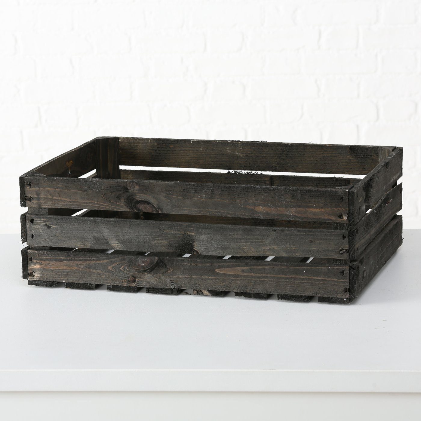 BOLTZE Dekokiste Obstkiste Porto, 60x40x22 cm, Grau