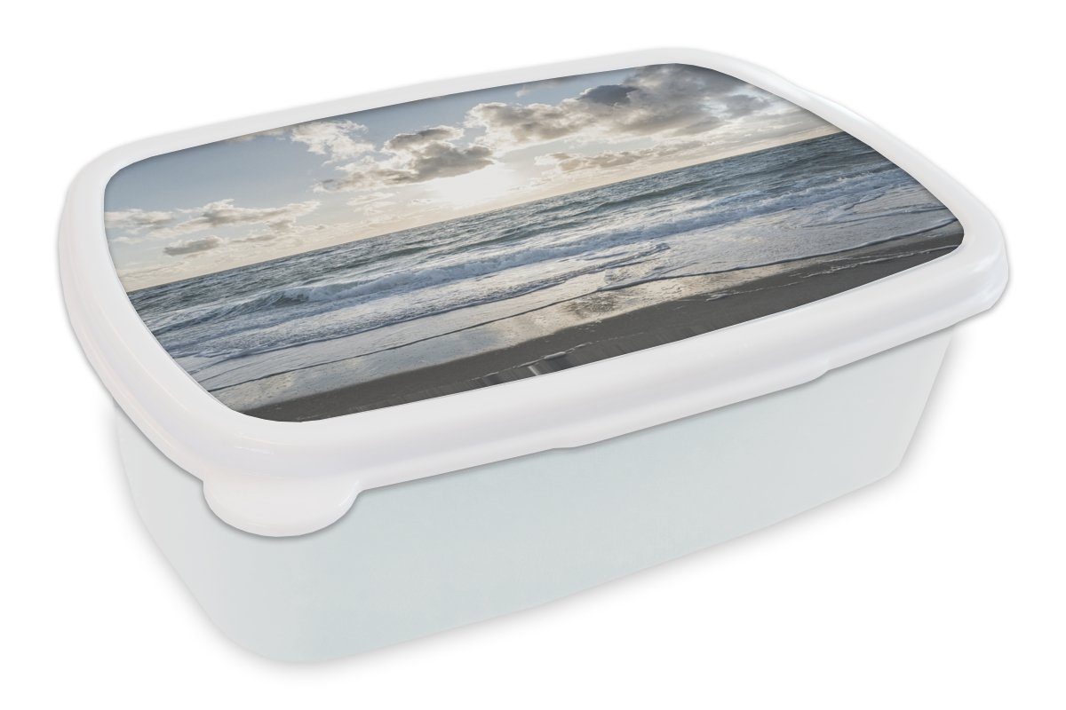 MuchoWow Lunchbox Meer - Wolken - Deutschland, Kunststoff, (2-tlg), Brotbox für Kinder und Erwachsene, Brotdose, für Jungs und Mädchen weiß