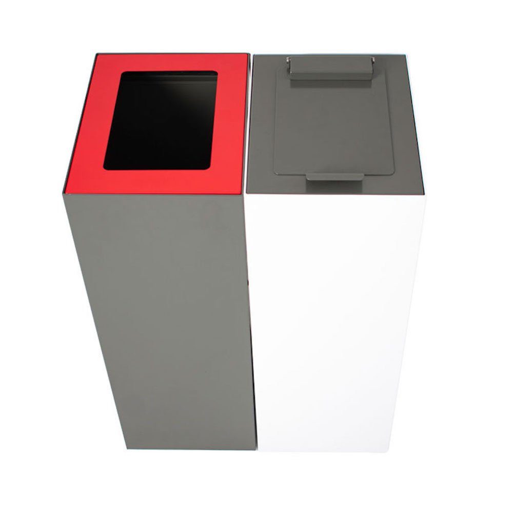 Abfalltrennanlage 60 modulare Anthrazit für Mülleimer mit L, PROREGAL® Klappendeckel