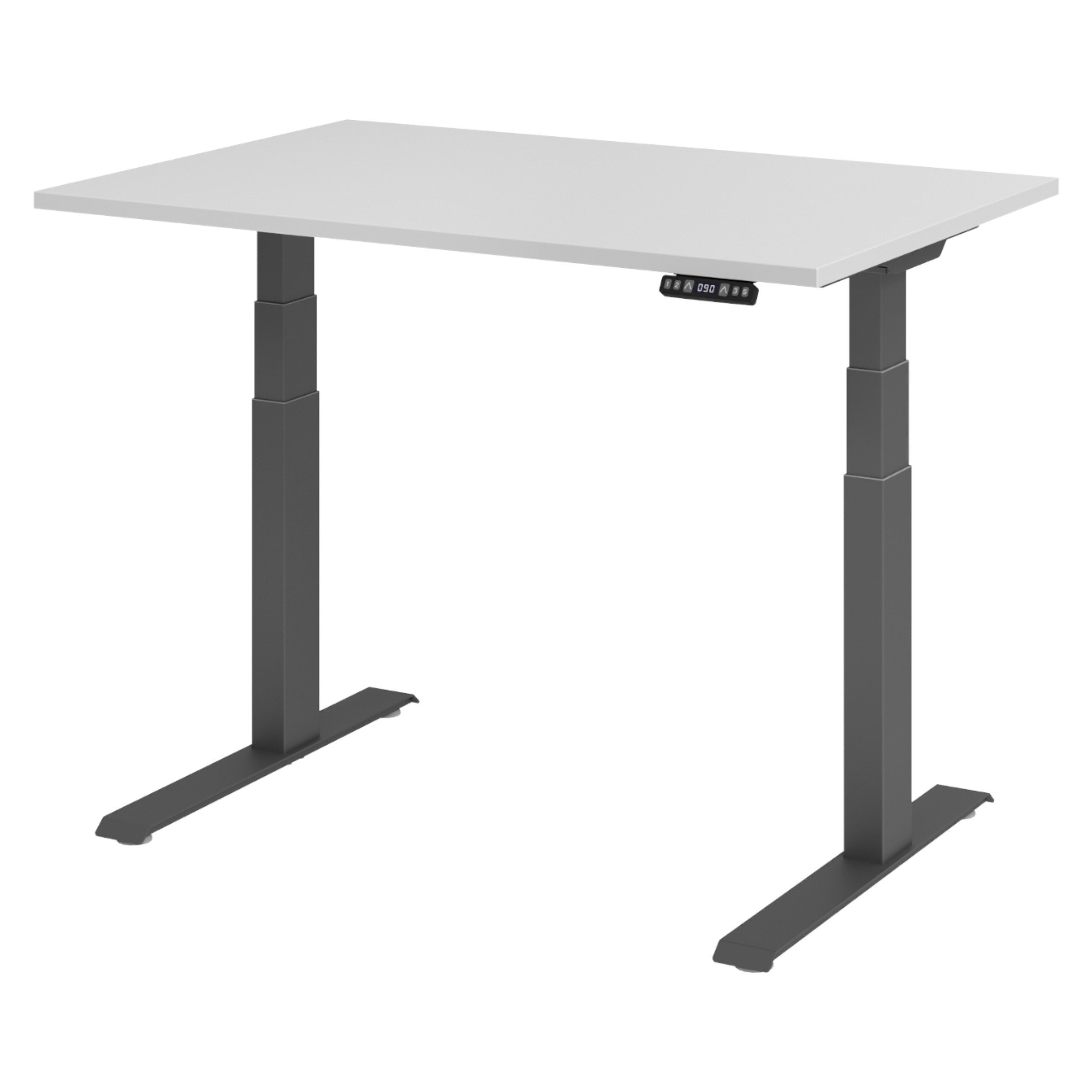 bümö Schreibtisch bümö Schreibtisch XDKB, Rechteck: 120 x 80 cm - Dekor: Grau - Gestell: Graphit
