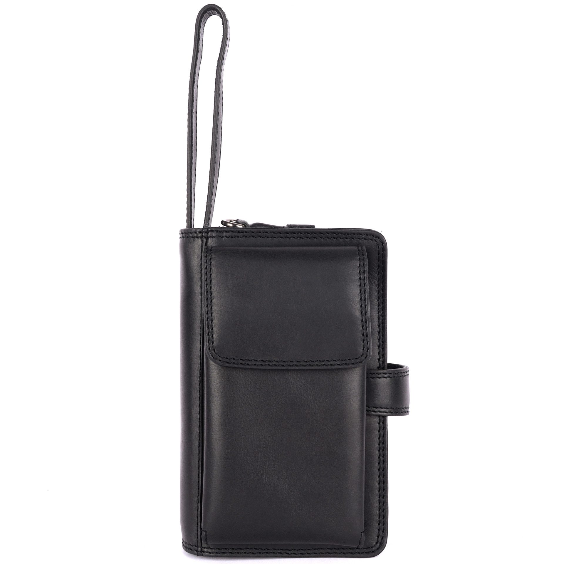 Benthill Reisetasche Echt Leder Reisebrieftasche Dokumententasche RFID Umhängetasche Klein, RFID-Schutz Kartenfächer Münzfach Reißverschlussfach