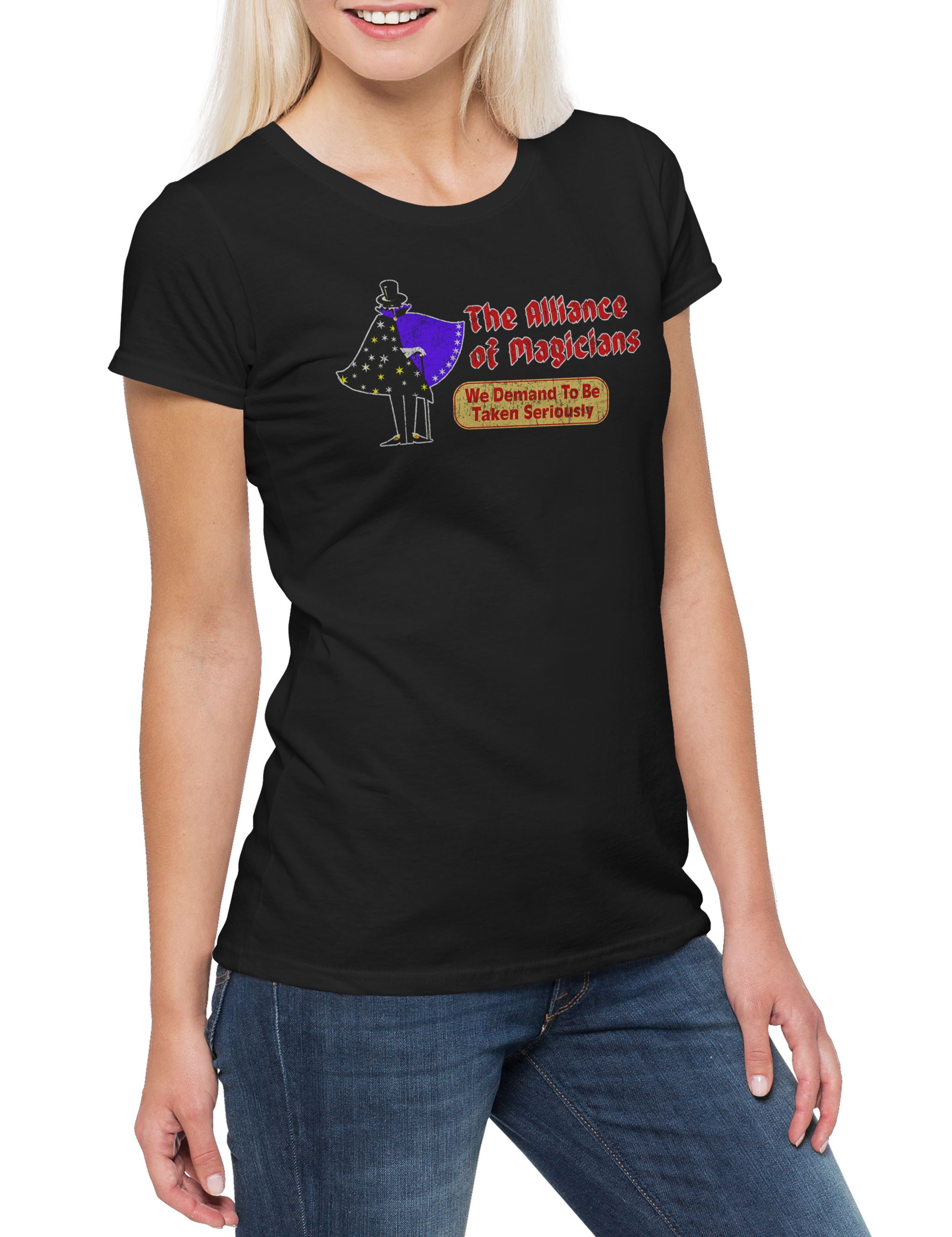 Print-Shirt Alliance Of Magicians Damen T-Shirt Arrested Sign Zeichen Development