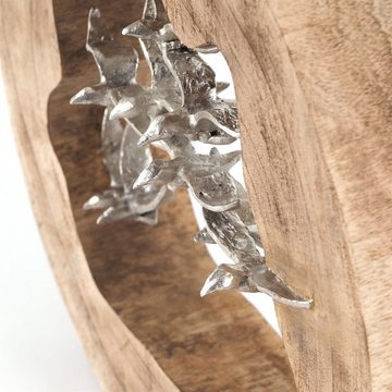 DESIGN DELIGHTS Skulptur DESIGN SKULPTUR "BIRDS", 36 cm, Holz mit Aluminium, Dekfofigur