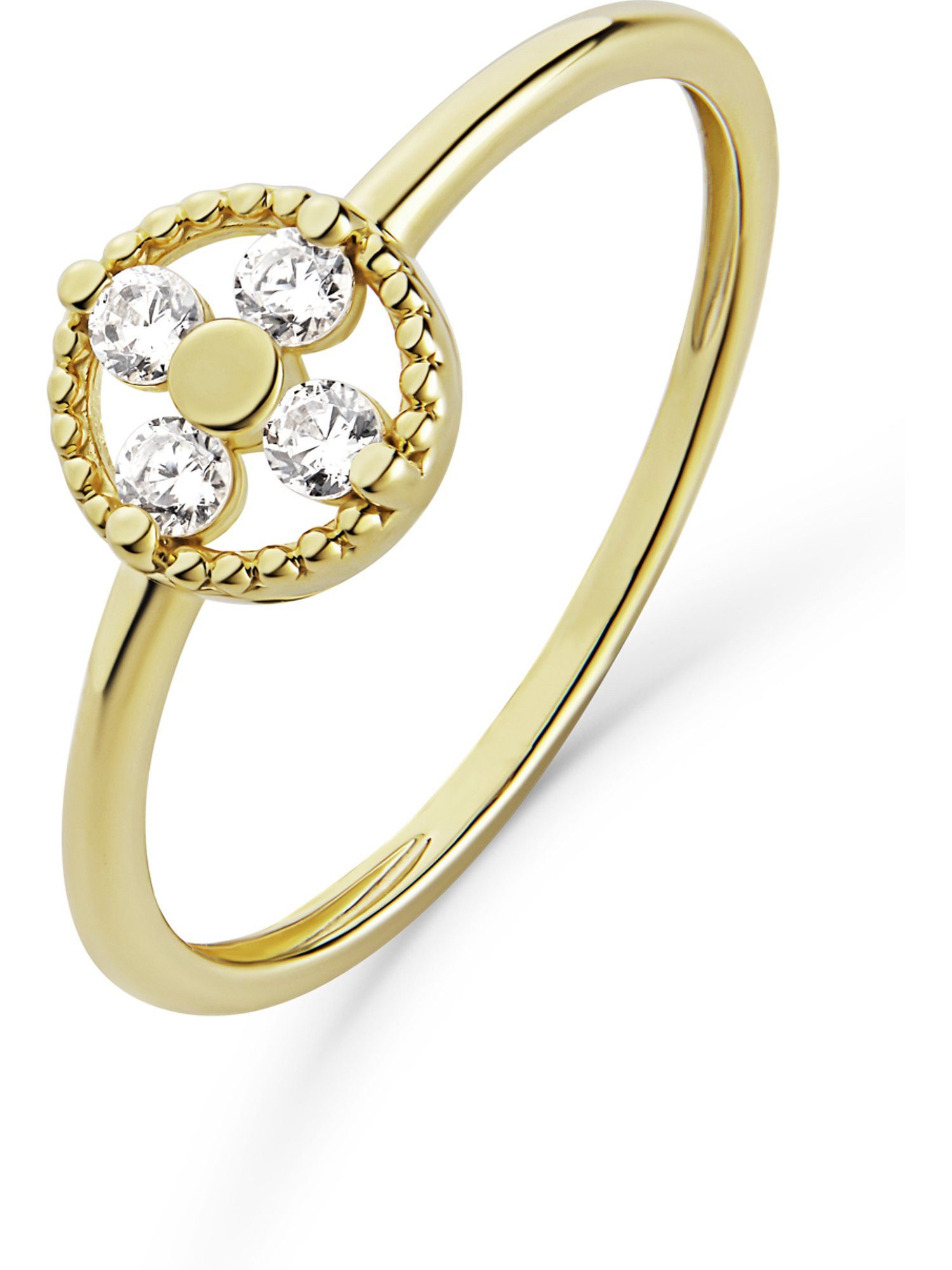 CHRIST Fingerring CHRIST Damen-Damenring 375er Gelbgold Zirkonia, Zirkonia