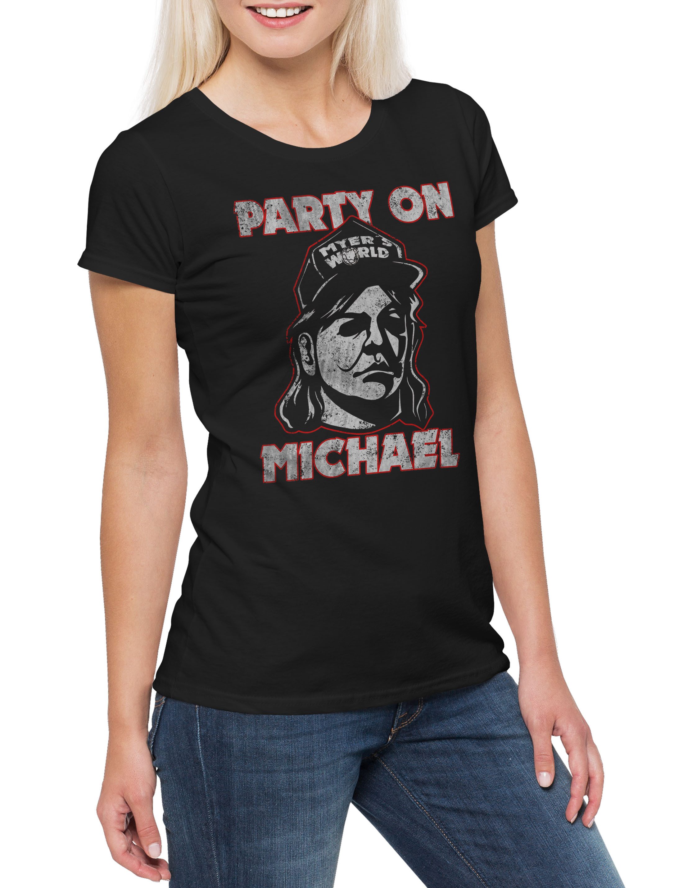 Print-Shirt Party On Michael Damen T-Shirt Halloween Horror H20 Myers Waynes
