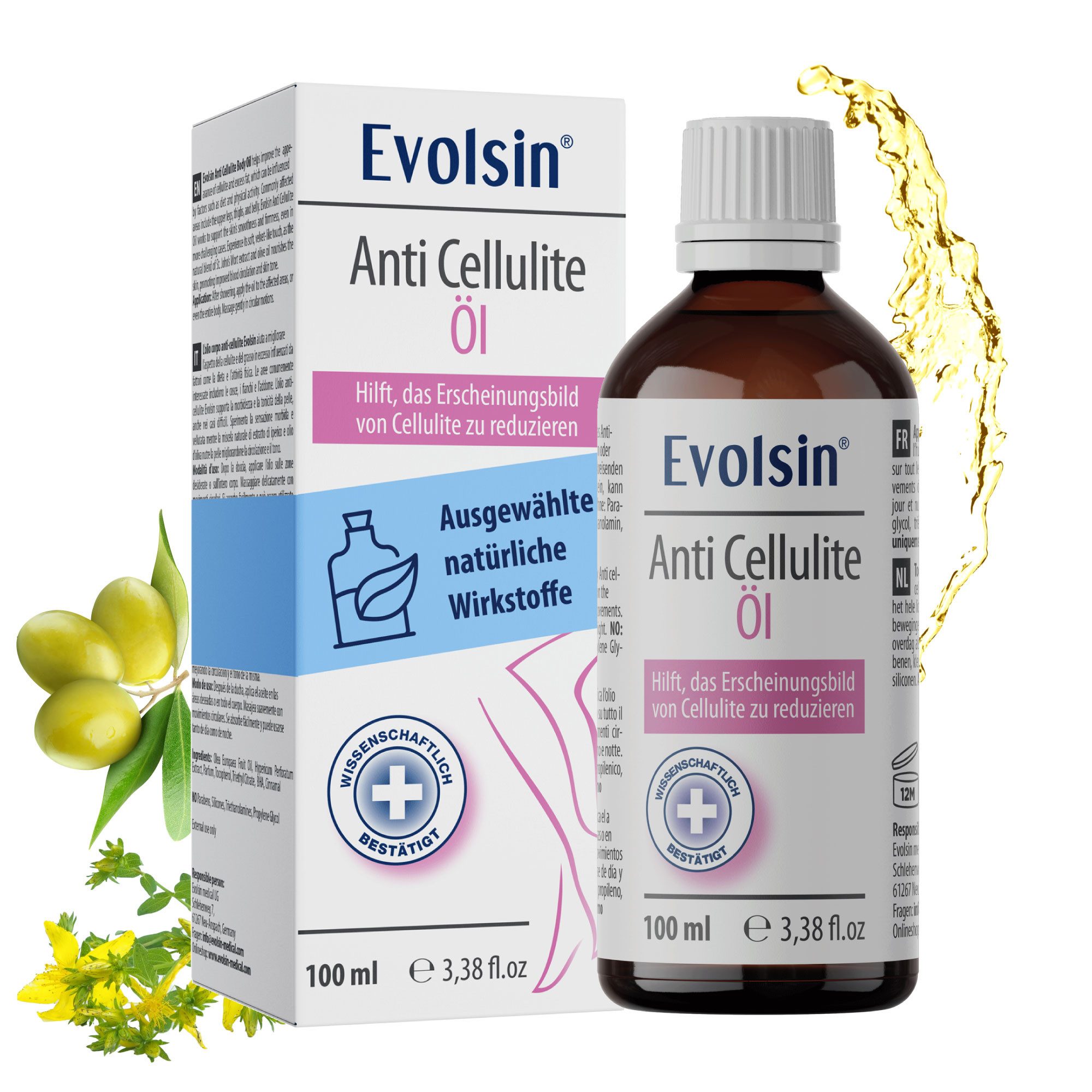 Evolsin Körperlotion Evolsin® Anti Cellulite Öl – Straffendes Körperöl