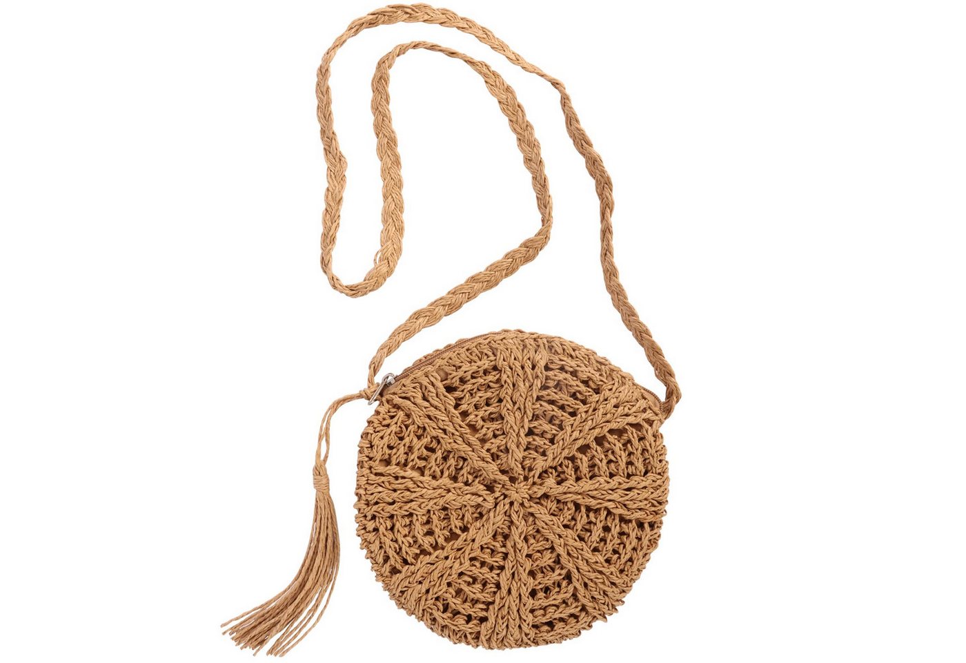 Coonoor Strandtasche Vintage Strandtasche Strand Stroh Handtasche Rund Crossbody Tasche, für Damenreisen und Urlaub