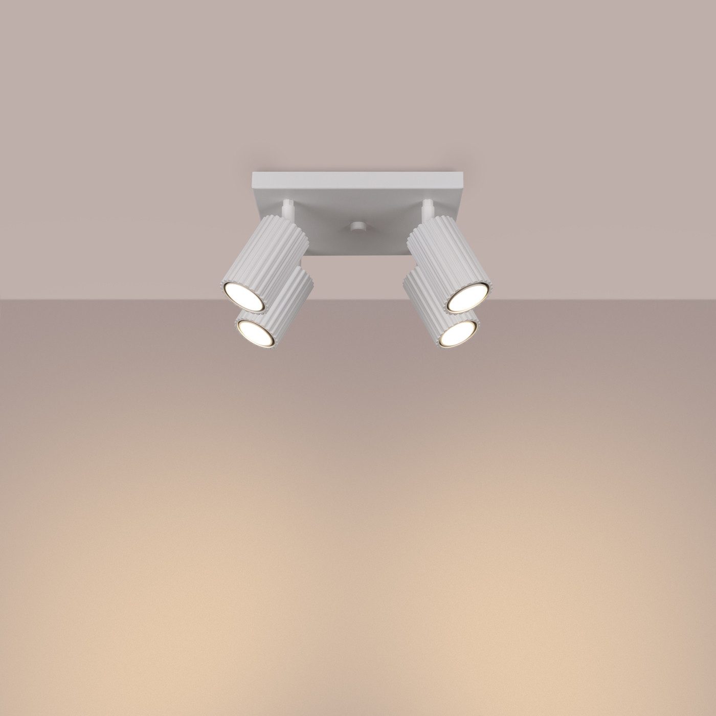 SOLLUX lighting Deckenleuchte Plafond Karbon 4 Weiß, Nicht enthalten