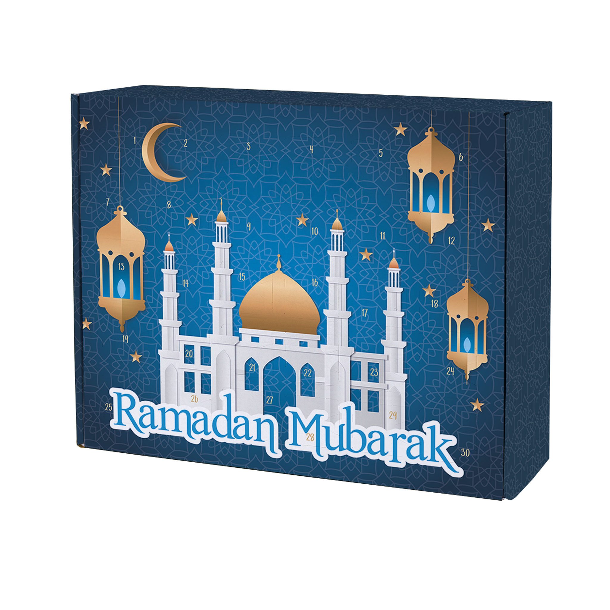 Herz & Heim Kalender zum Selbstbasteln zu Ramadan - DIY Ramadankalender zum Befüllen, mit 30 Fächern, viele Motive