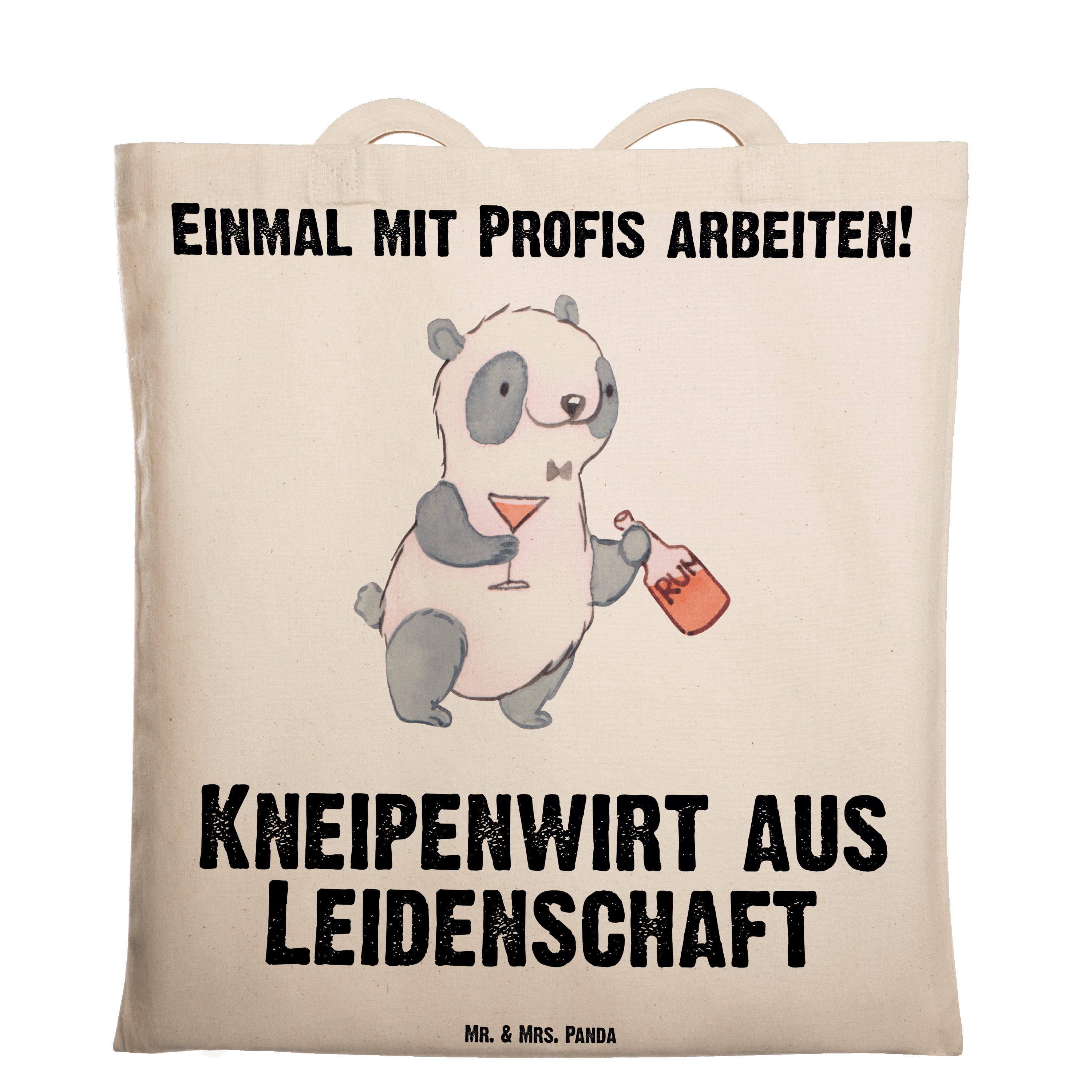 - Bartender, Panda Mr. - Leidenschaft Geschenk, aus Tragetasche & Rum Kneipenwirt Transparent Mrs. (1-tlg)