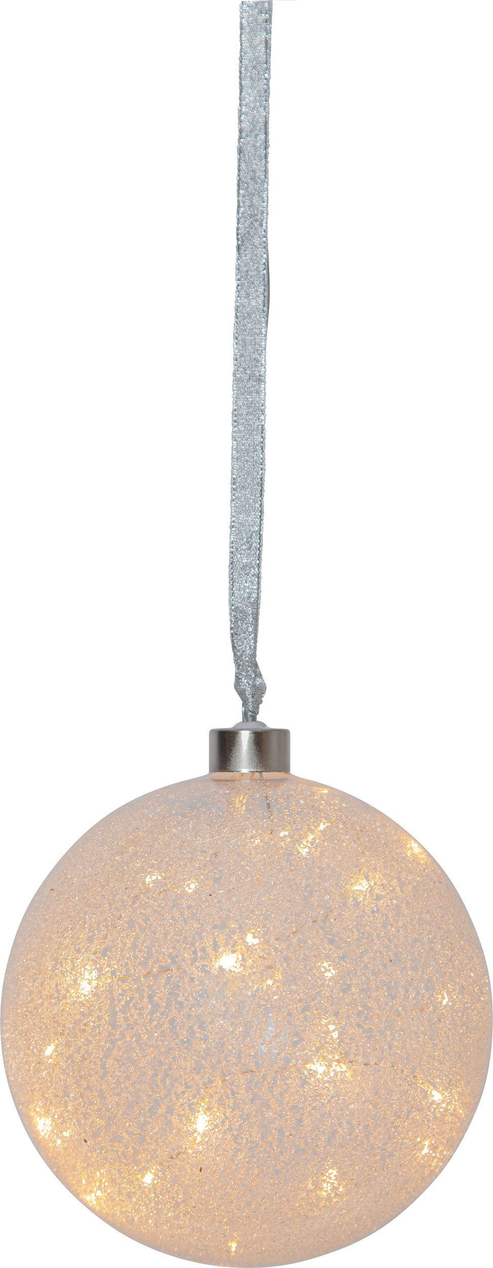 EGLO Dekoobjekt Glow snow, LED Weihnachtskugel für Innen, Ø 15 cm, Leuchtkugel, Strom-Betrieb