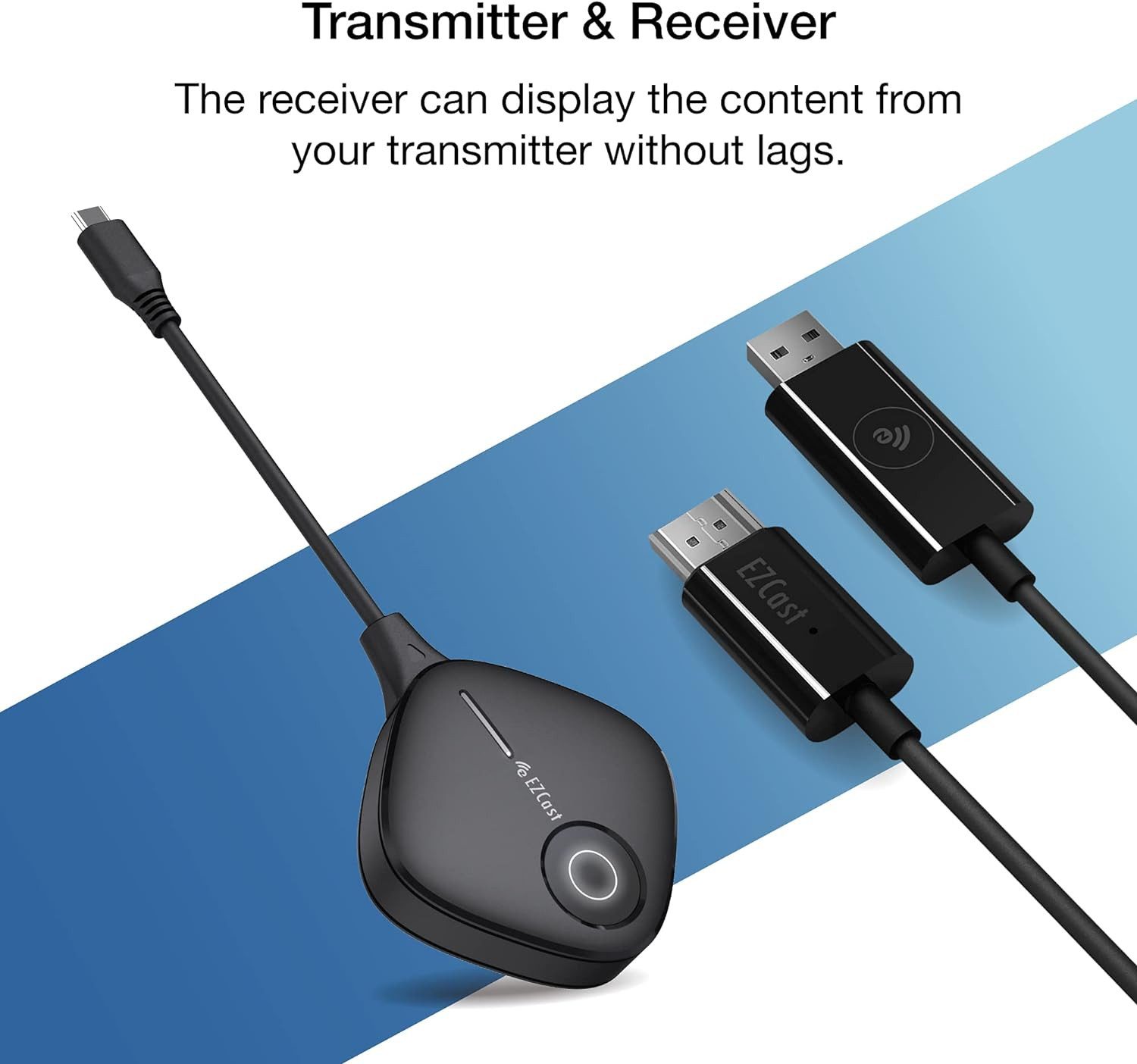 EZCAST Wireless Display Transmitter and Receiver (TwinX Package USB-C Video-Adapter